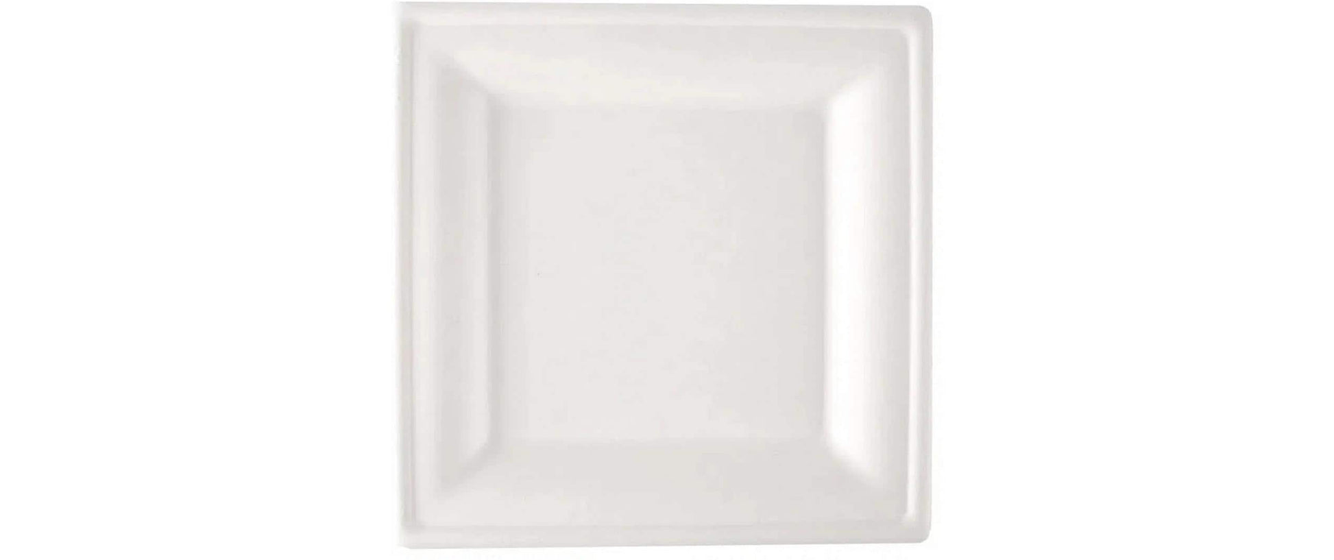 Verive Teller Bagasse (Zuckerrohr), 20 × 20 cm – weiss – 50 Stk.