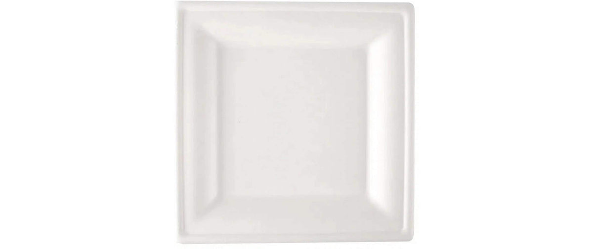 Verive Teller Bagasse (Zuckerrohr), 20 × 20 cm – weiss – 50 Stk.