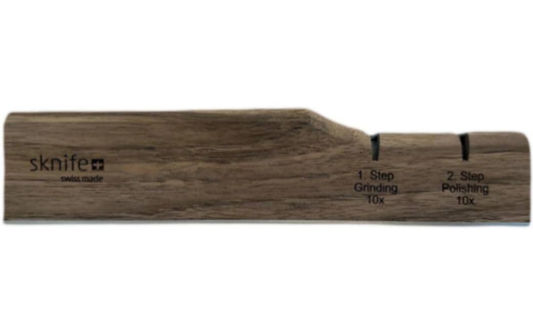 Sknife S-S-1 – Messerschärfer, Walnussholz/Stein, manuell, für Sknife-Messer, dunkelbraun