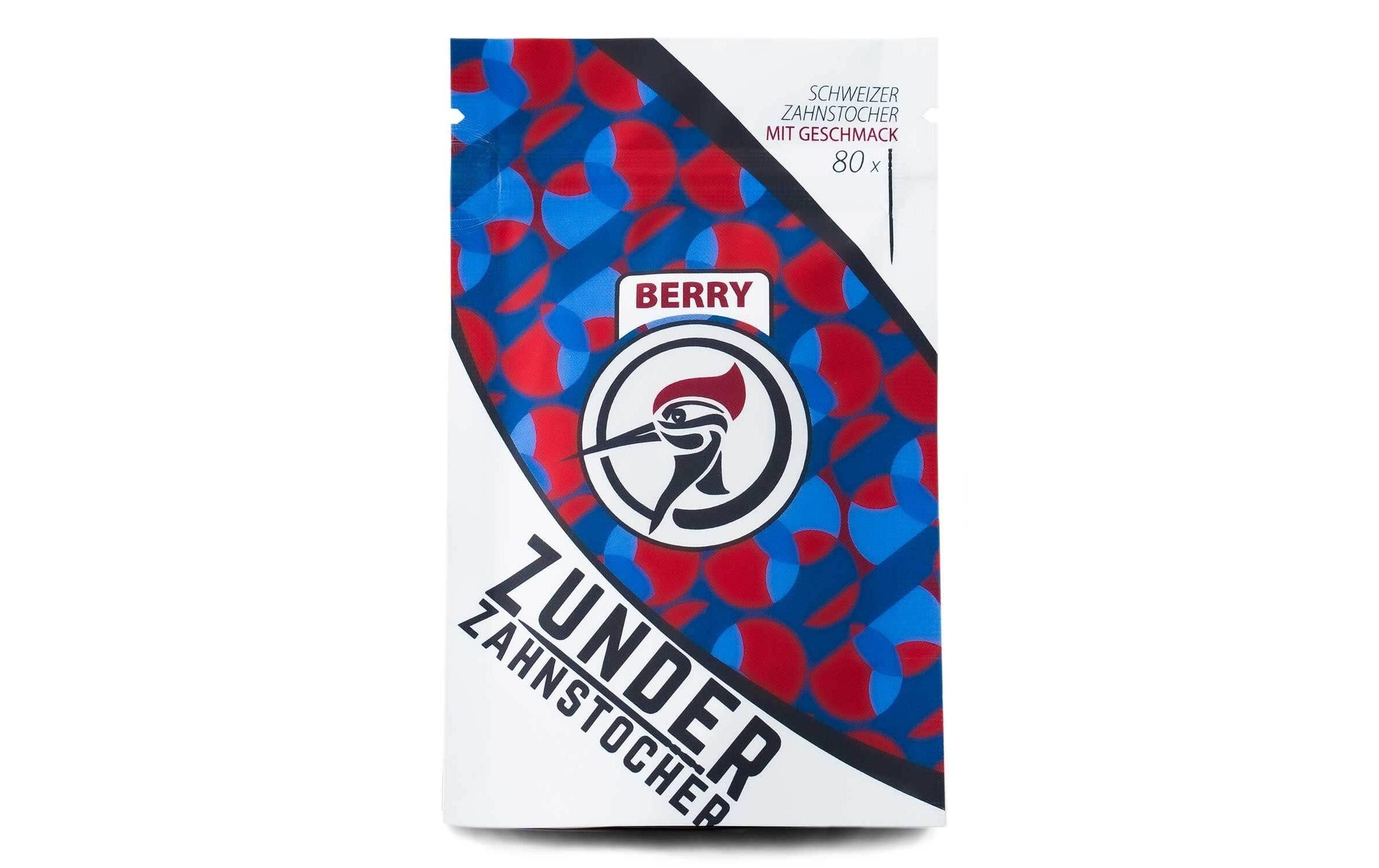 Zunder Zahnstocher Berry – Blau – 7 cm – Birke – 80 Stk