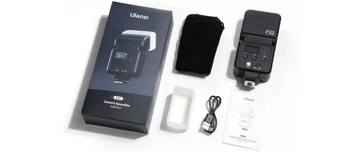 Ulanzi F32 Kamera-Blitz – Leitzahl 32, Li-Ion-Akku – für Canon, Nikon, Olympus u. a. – 75 × 95 × 35 mm