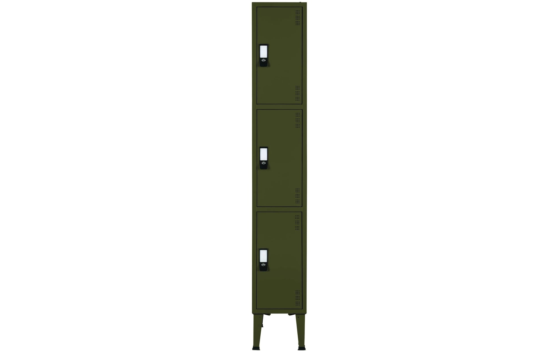Bi-office 3-türiger Schrank, 300 × 500 × 1900 mm, Grün, Stahl