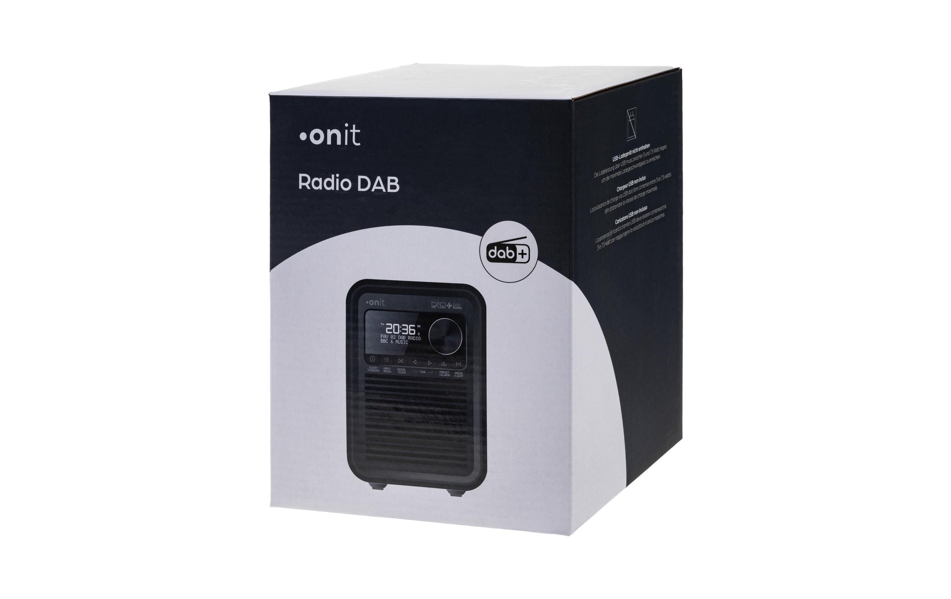 Onit Marcando – DAB+/UKW-Tischradio, Bluetooth, Weckfunktion – Schwarz