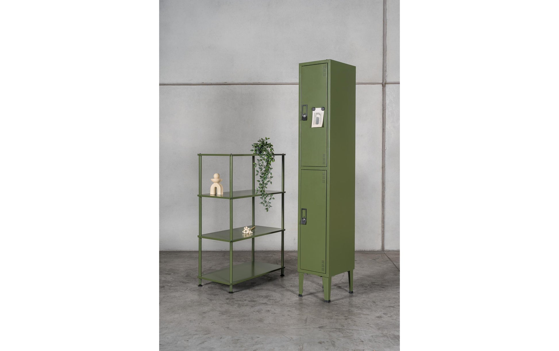 Bi-office Aufbewahrungsschrank – Schrank, 300 × 500 × 1900 mm, grün, Stahl