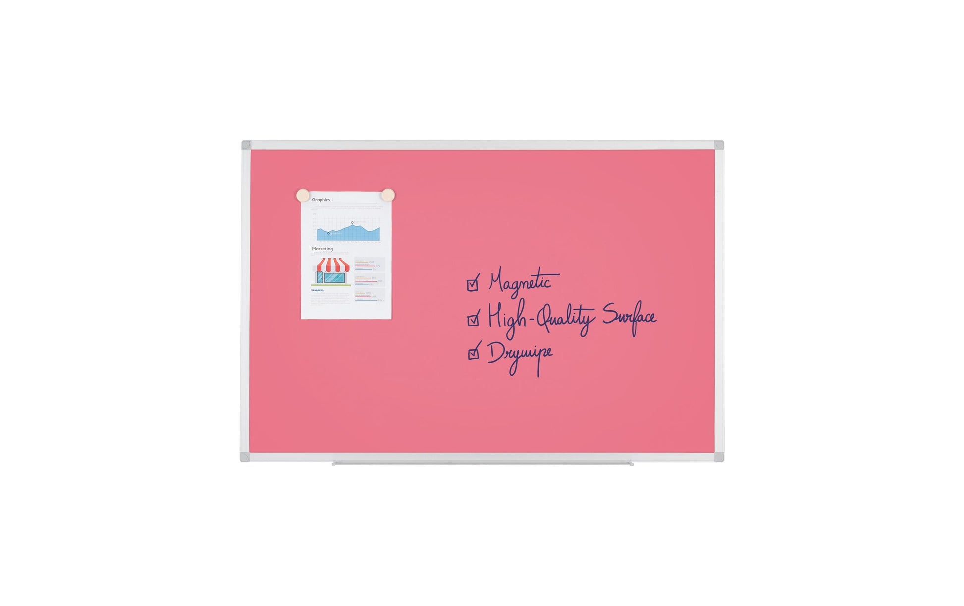 Bi-Office AYDA Whiteboard – Stahl, magnetisch, rosa – 60 × 90 cm