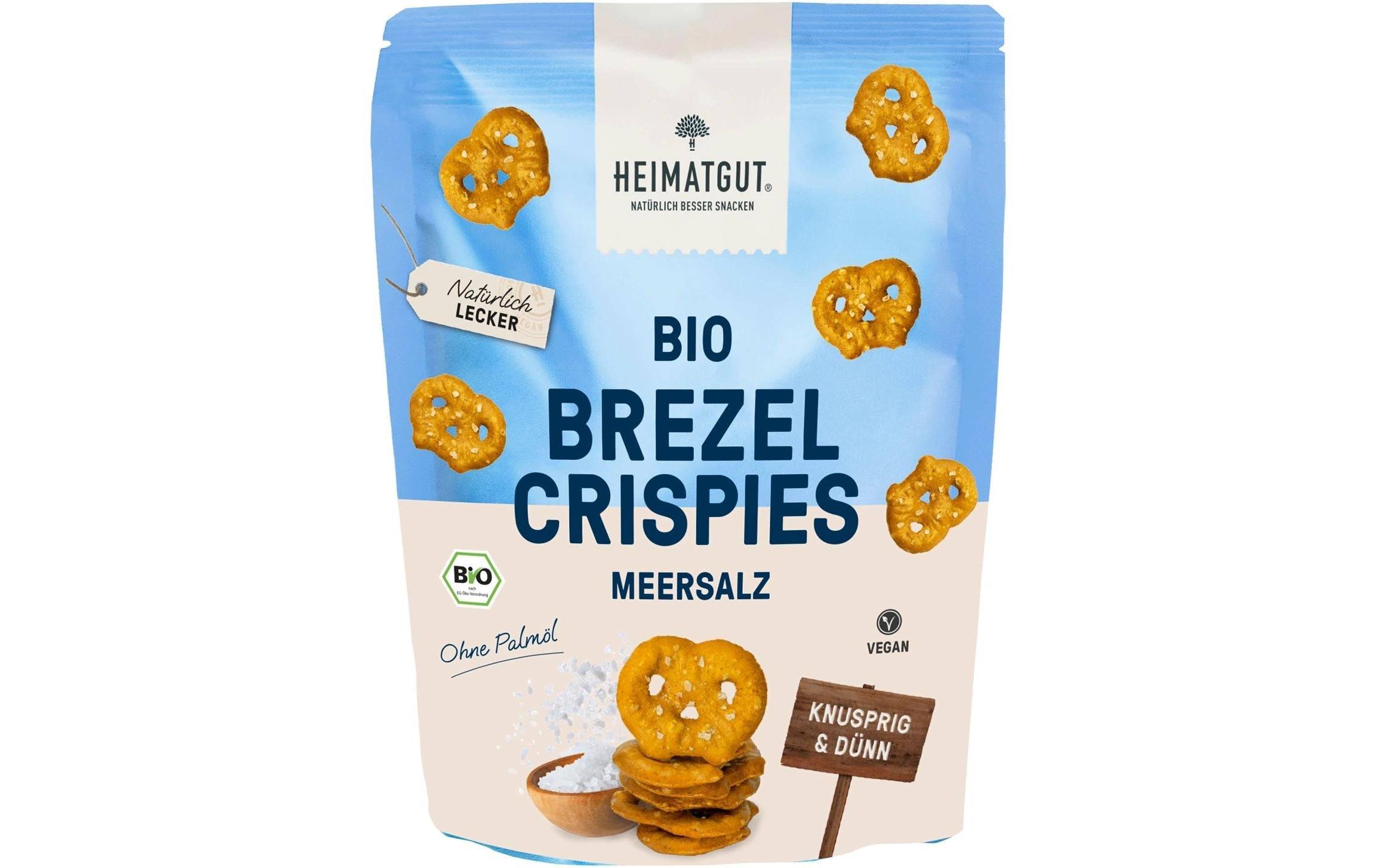 Heimatgut Brezel Crispies – Meersalz, Bio, Vegan – 80 g