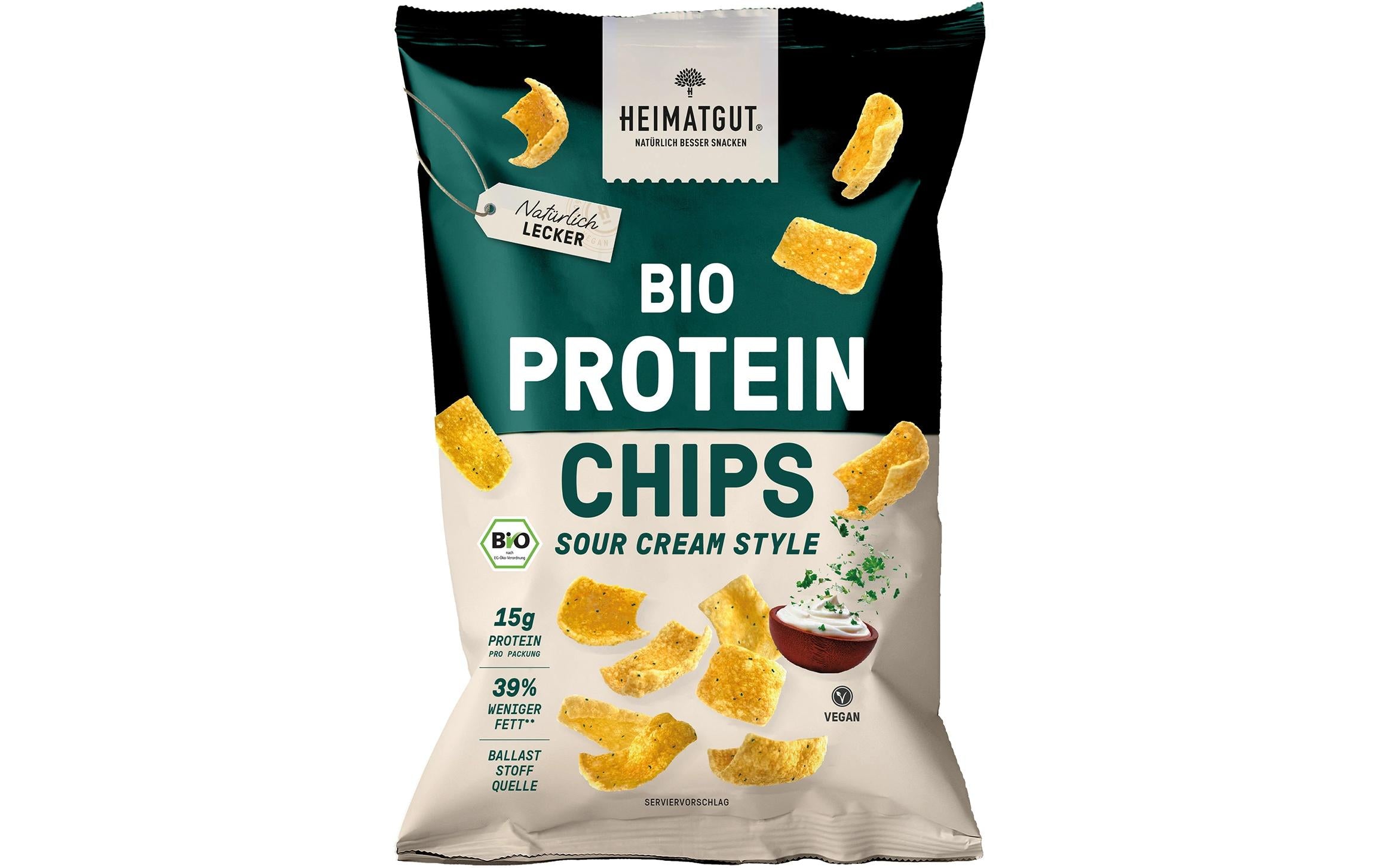 Heimatgut Protein Chips – Sauerrahm & Zwiebel, bio, vegan – 63 g