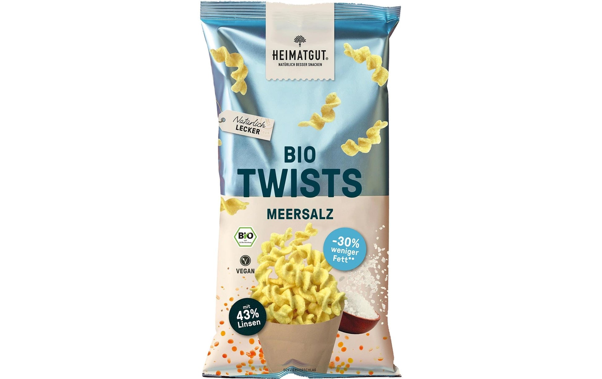 Heimatgut Twists Chips – Meersalz, Bio, Vegan – 75 g