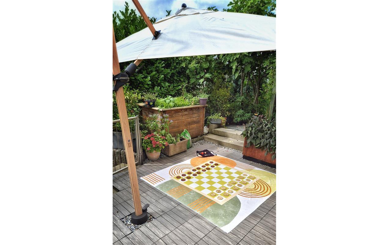 Bünzlig dog Backgammon-, Dame- und Schach-Set – Brettspiel, ab 6 Jahren