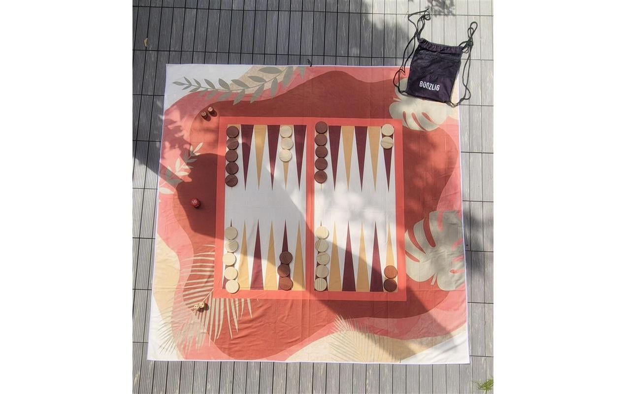 Bünzlig dog Backgammon-, Dame- und Schach-Set – Brettspiel, ab 6 Jahren