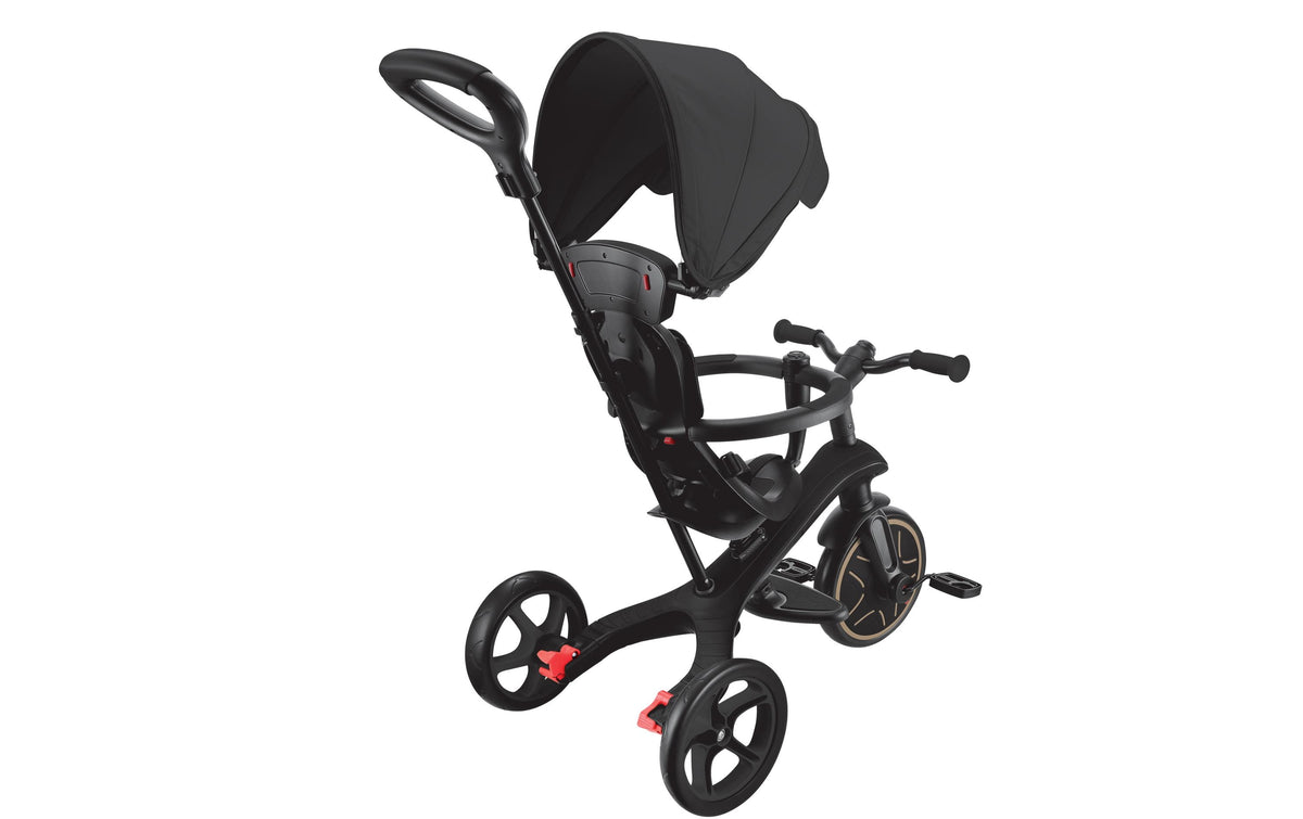 Globber Explorer Trike 4in1 Dreirad – ab 10 Monate – belastbar bis 20 kg – Kunststoff/Metall – schwarz