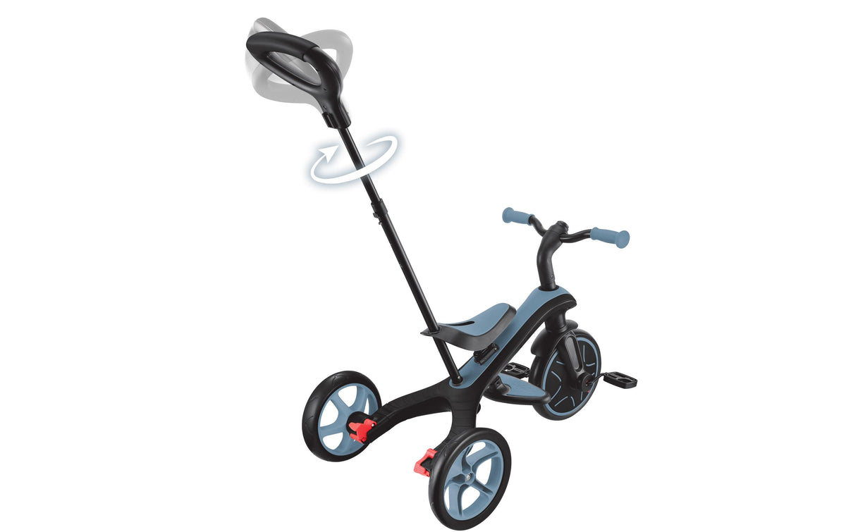 Globber Explorer Trike 4in1 Dreirad – max. Belastbarkeit 20 kg – 47 × 96 × 95 cm – ab 10 Monaten – TPR, blau