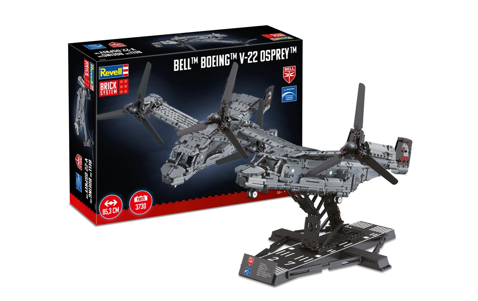 Revell Bell Boeing V-22 Osprey Flugmodell – 1:25, 3700-teilig – 36 × 14,5 × 50 cm – ab 18 Jahren – Kunststoff