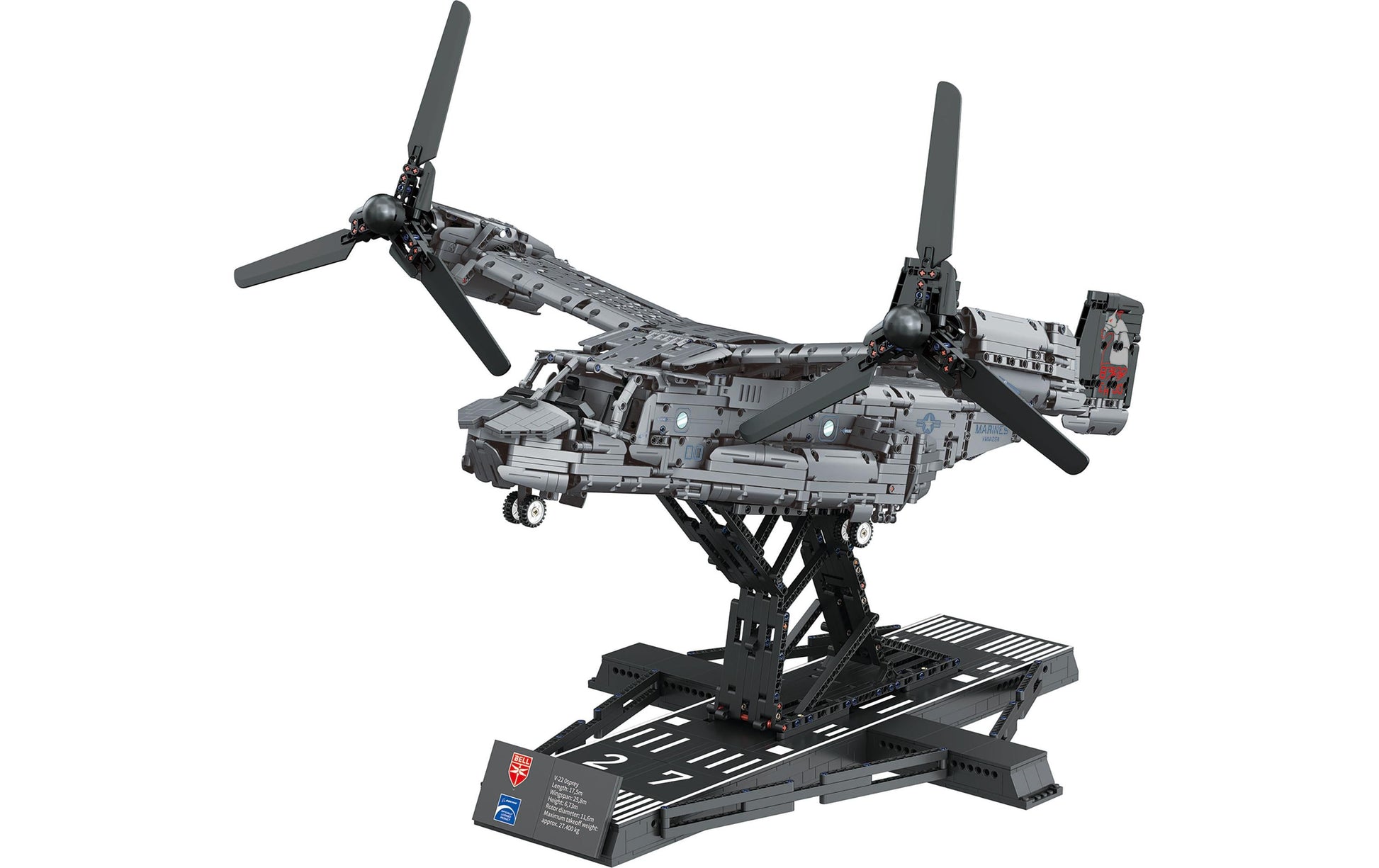 Revell Bell Boeing V-22 Osprey Flugmodell – 1:25, 3700-teilig – 36 × 14,5 × 50 cm – ab 18 Jahren – Kunststoff