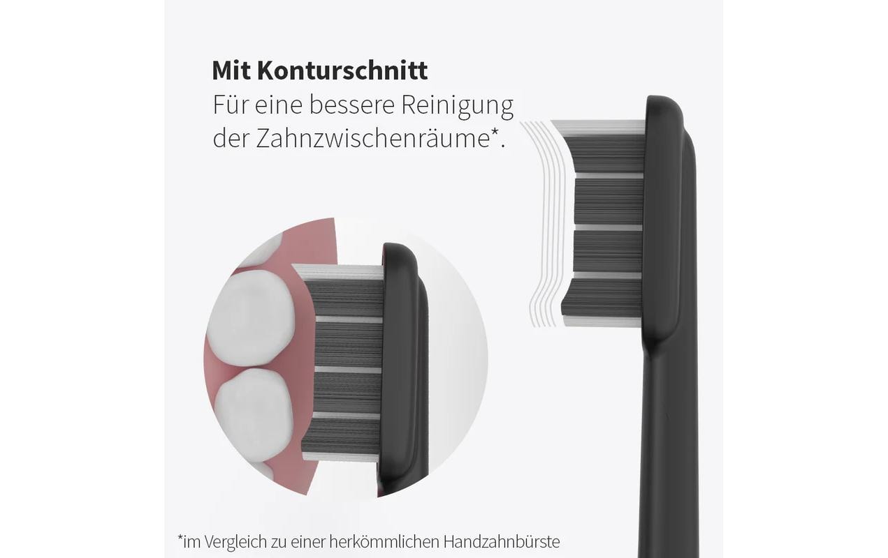 Zahnheld Ersatzbürste Basic – für GERO – 3 Stk – mittel, schwarz