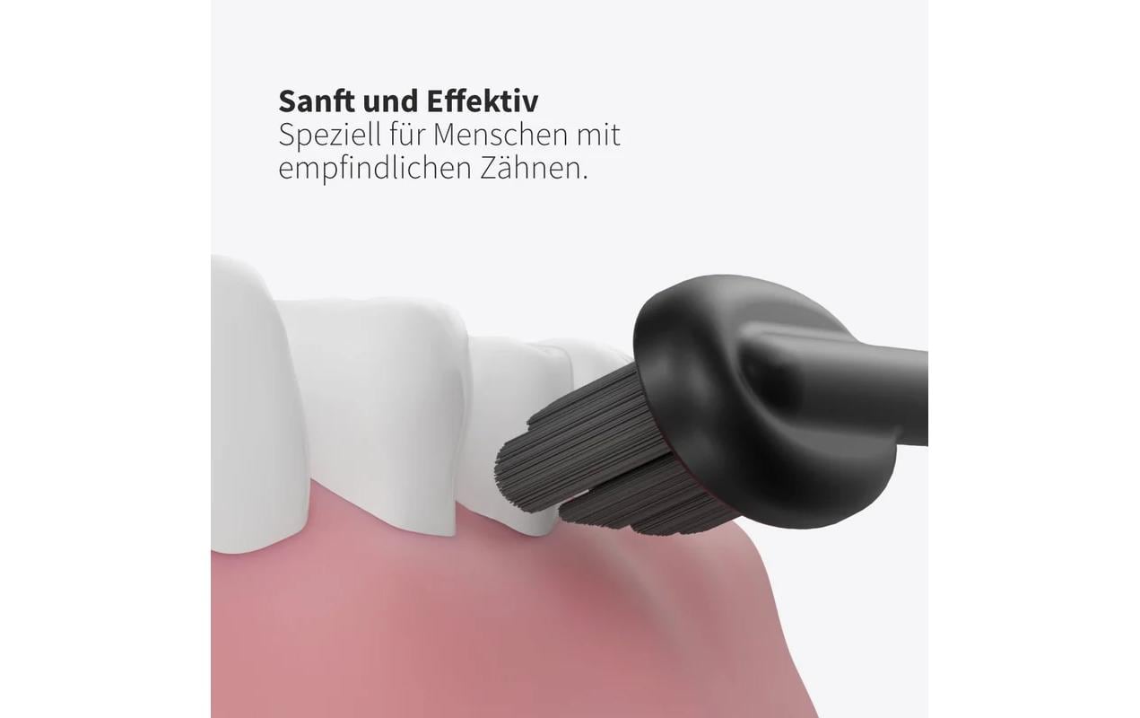 Zahnheld Ersatzbürstenkopf Basic soft – für Gero, Gero G3, alle Handstücke – 3 Stk – schwarz