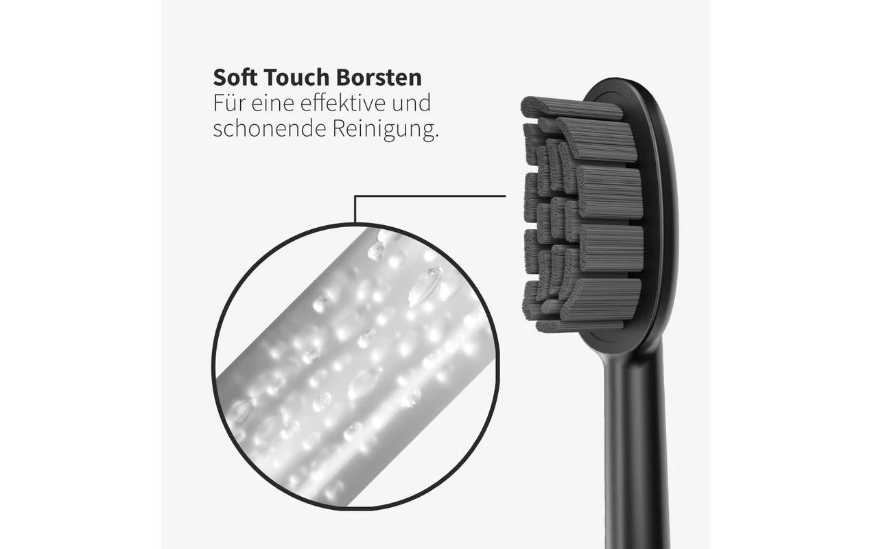 Zahnheld Ersatzbürstenkopf Basic soft – für Gero, Gero G3, alle Handstücke – 3 Stk – schwarz