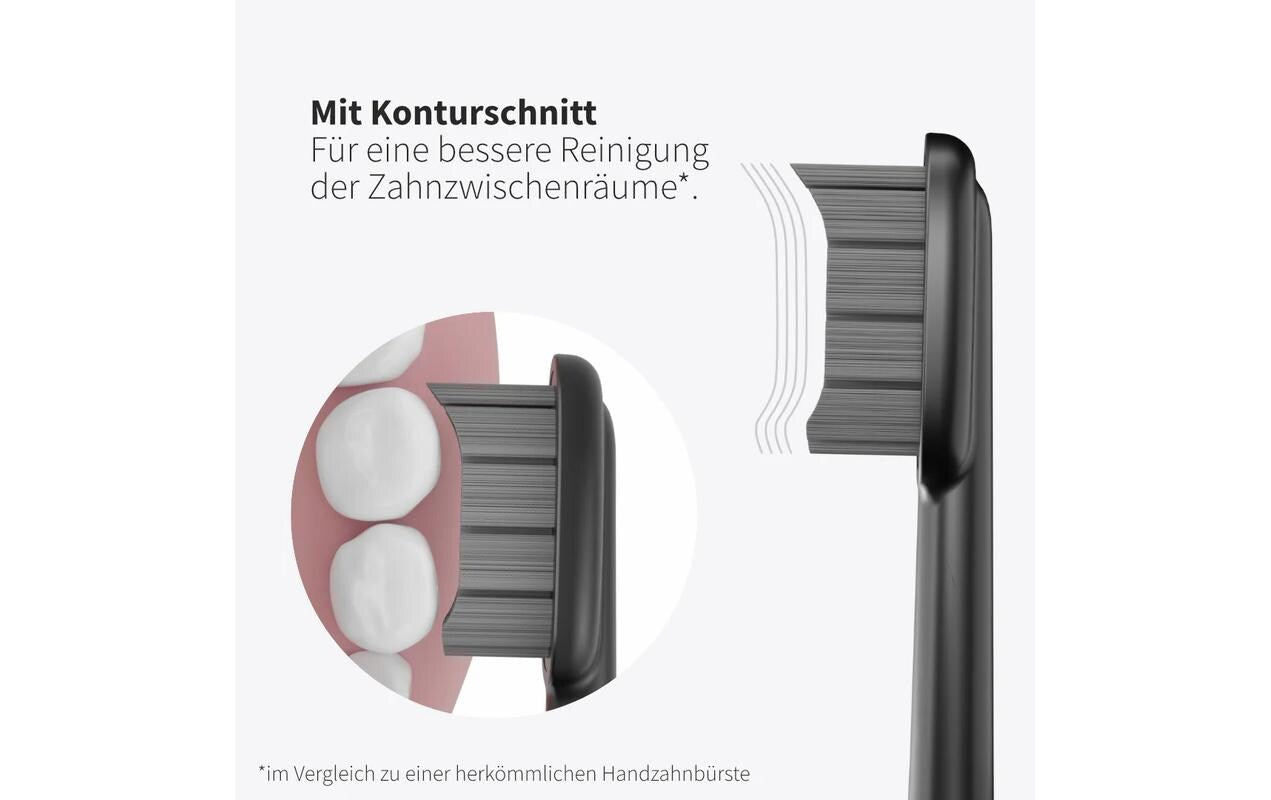 Zahnheld Ersatzbürstenkopf Basic soft – für Gero, Gero G3, alle Handstücke – 3 Stk – schwarz