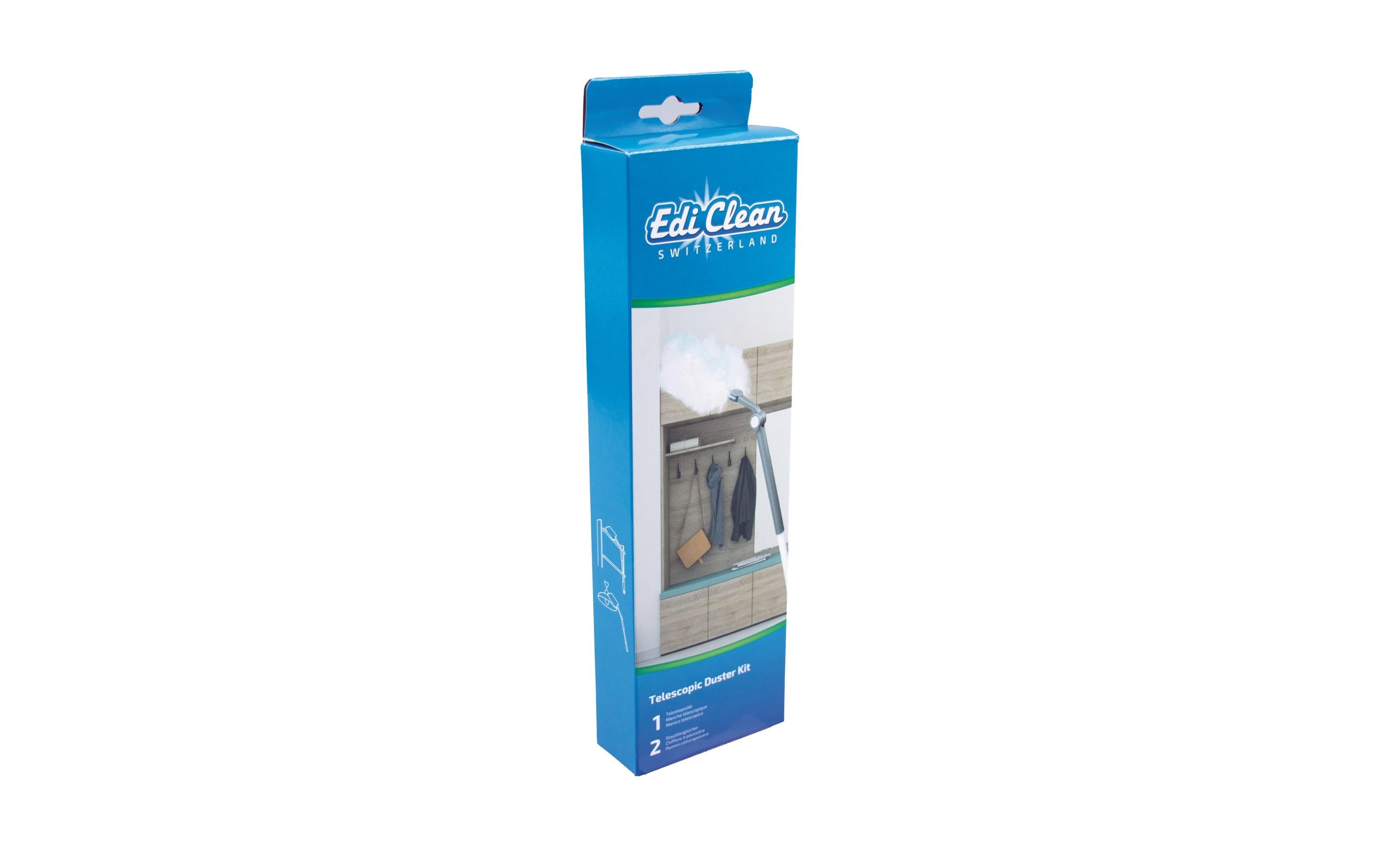 Edi Clean Staubwedel – Teleskopstiel, Kunststoff, Weiss