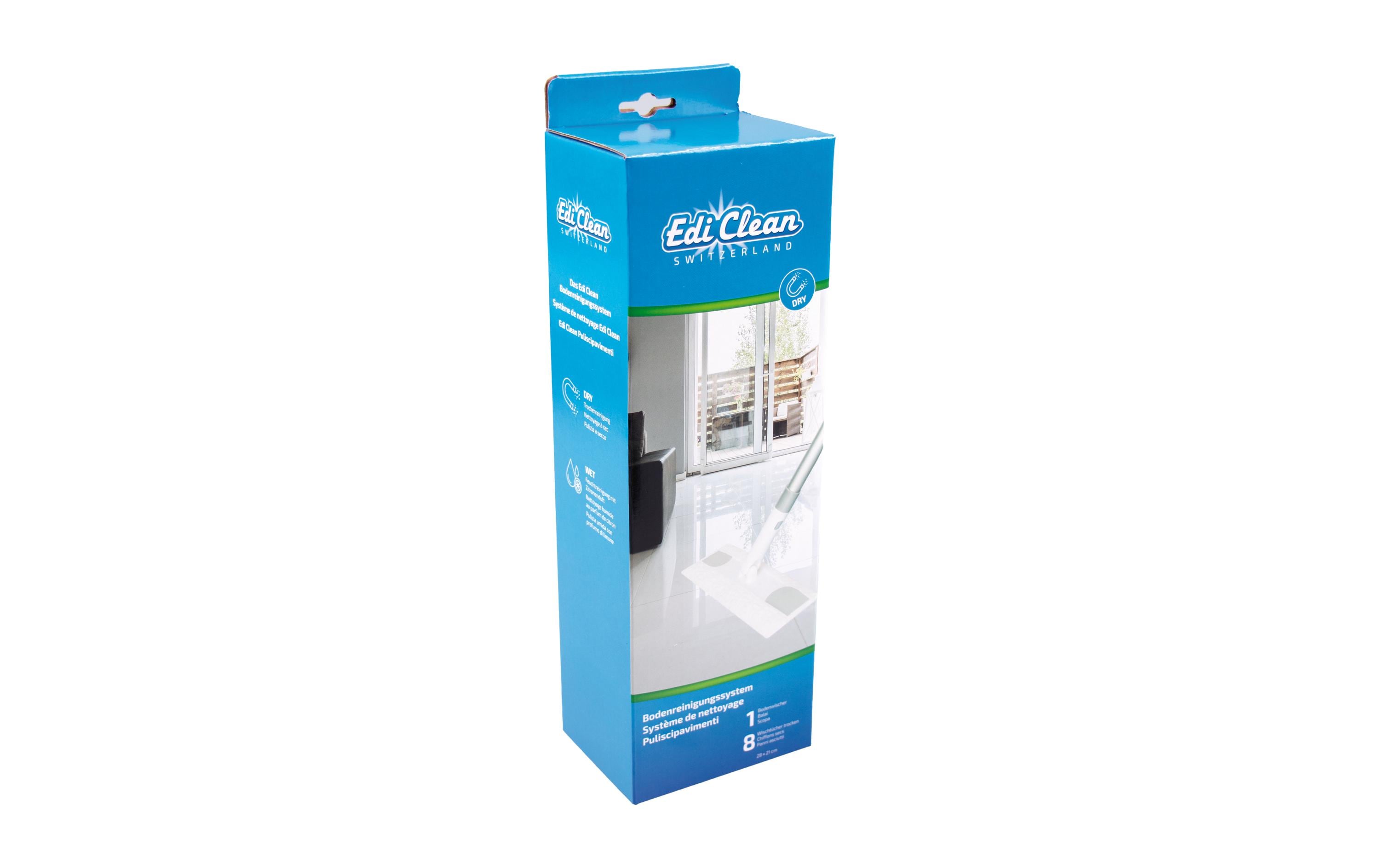 Edi Clean Flachwischer – Kunststoff, Weiss, 1 Stk. + 8 Stk.
