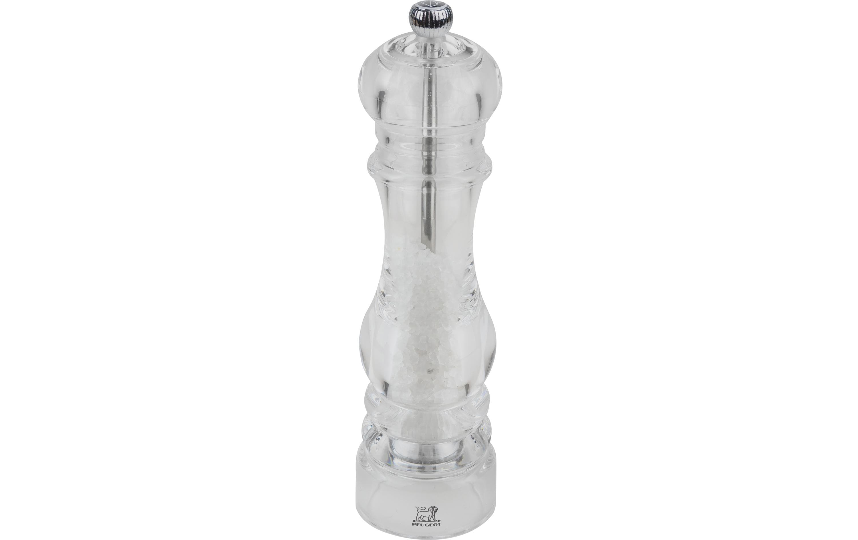 Peugeot Salz-/Pfeffermühle 22 cm, Acryl/Edelstahl, stufenloser Mahlgrad, transparent