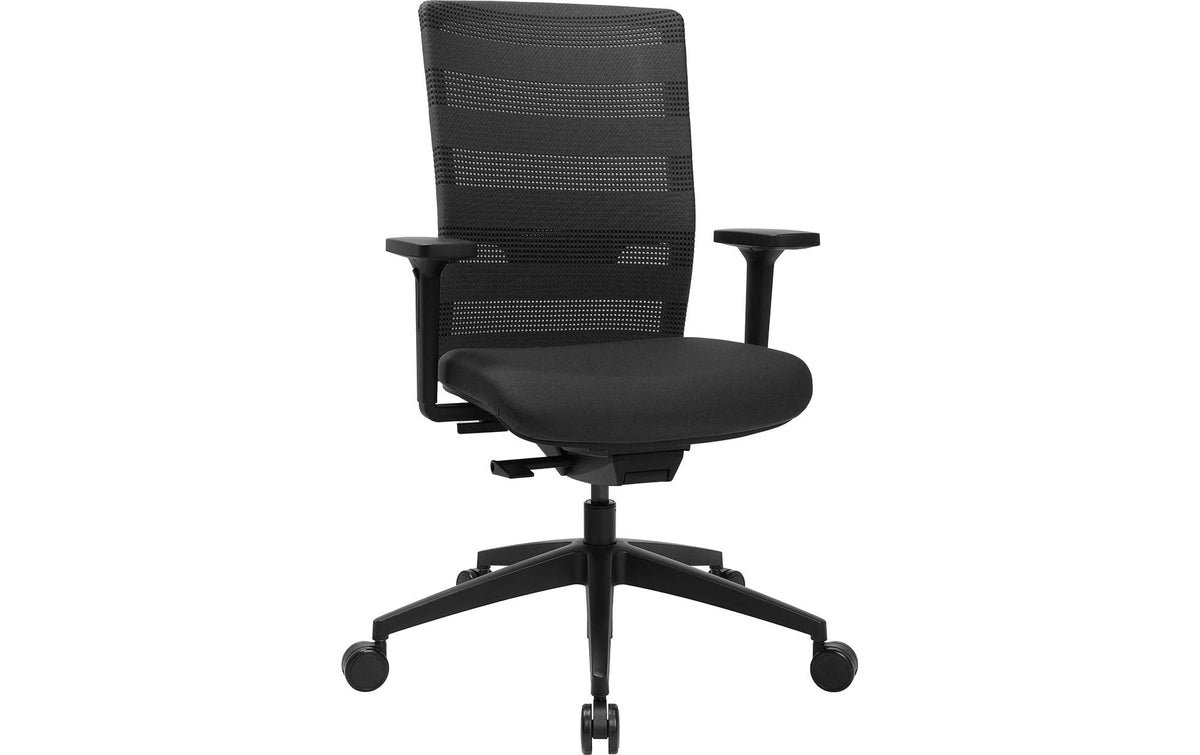 Topstar Sitness Airwork Bürostuhl – Netzrücken – Schwarz, mit Armlehnen, bis 110 kg