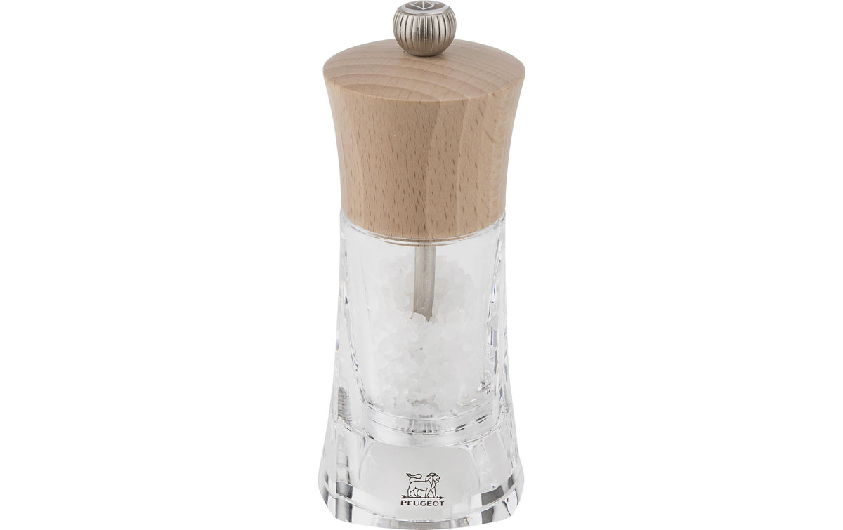 Peugeot Salz-/Pfeffermühle 14 cm, Glas/Holz, transparent/beige
