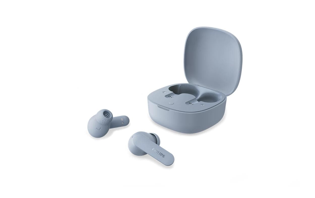 Philips TAT2100LB/00 TWS In-Ear – mit Ladecase, Hellblau, BT 6.0