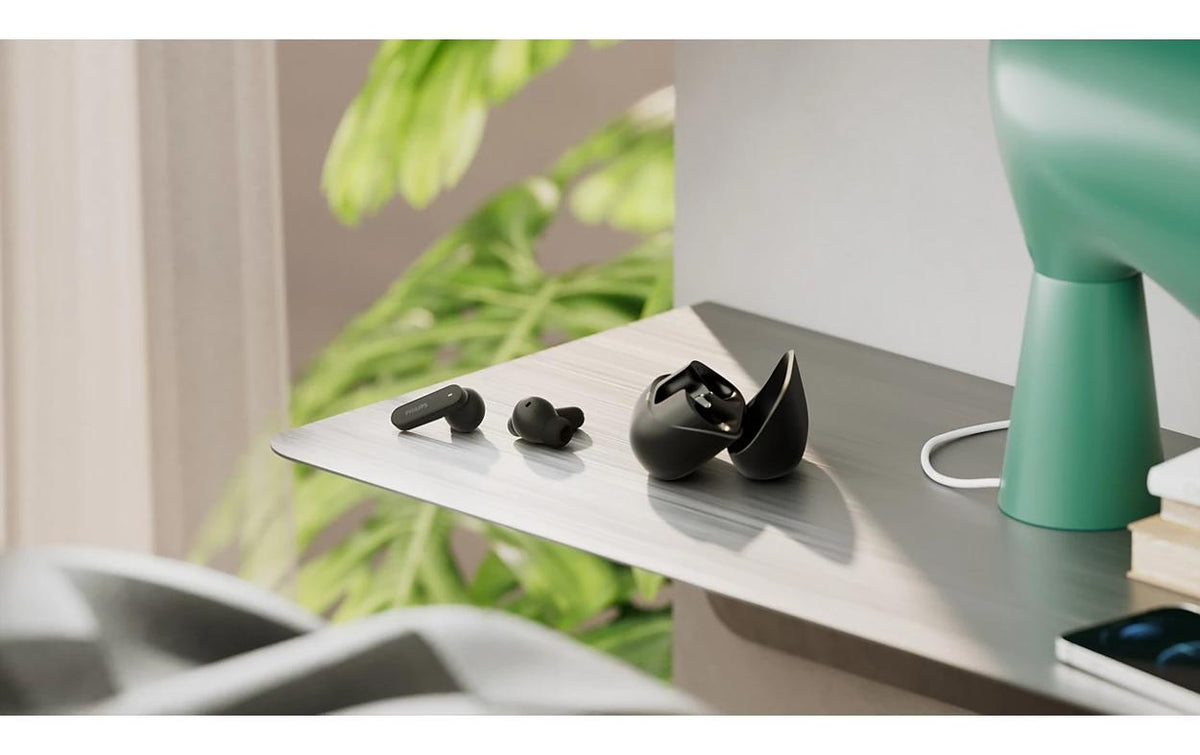 Philips TAT3000BK/00 TWS In-Ear – ANC, mit Ladecase, Schwarz, BT 6.0