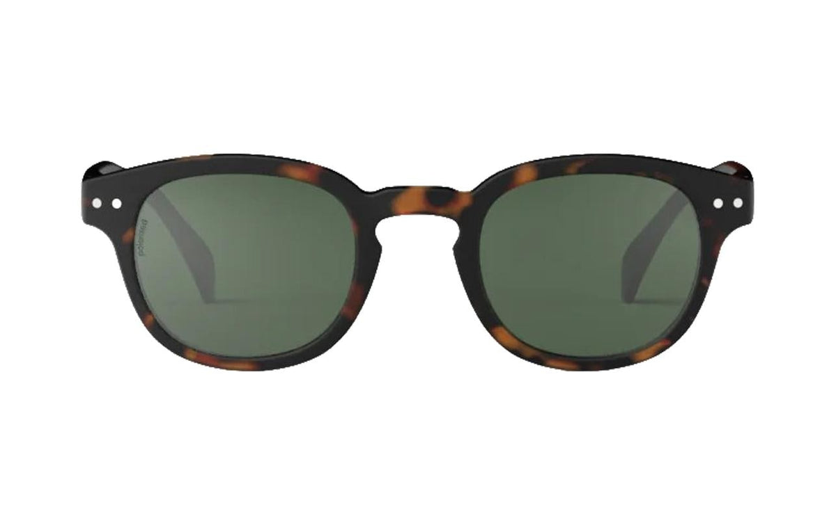 Izipizi Schutzbrille The Retro Square – Grüne Gläser, 100 % UV-Schutz (UVA/UVB), Schildpatt