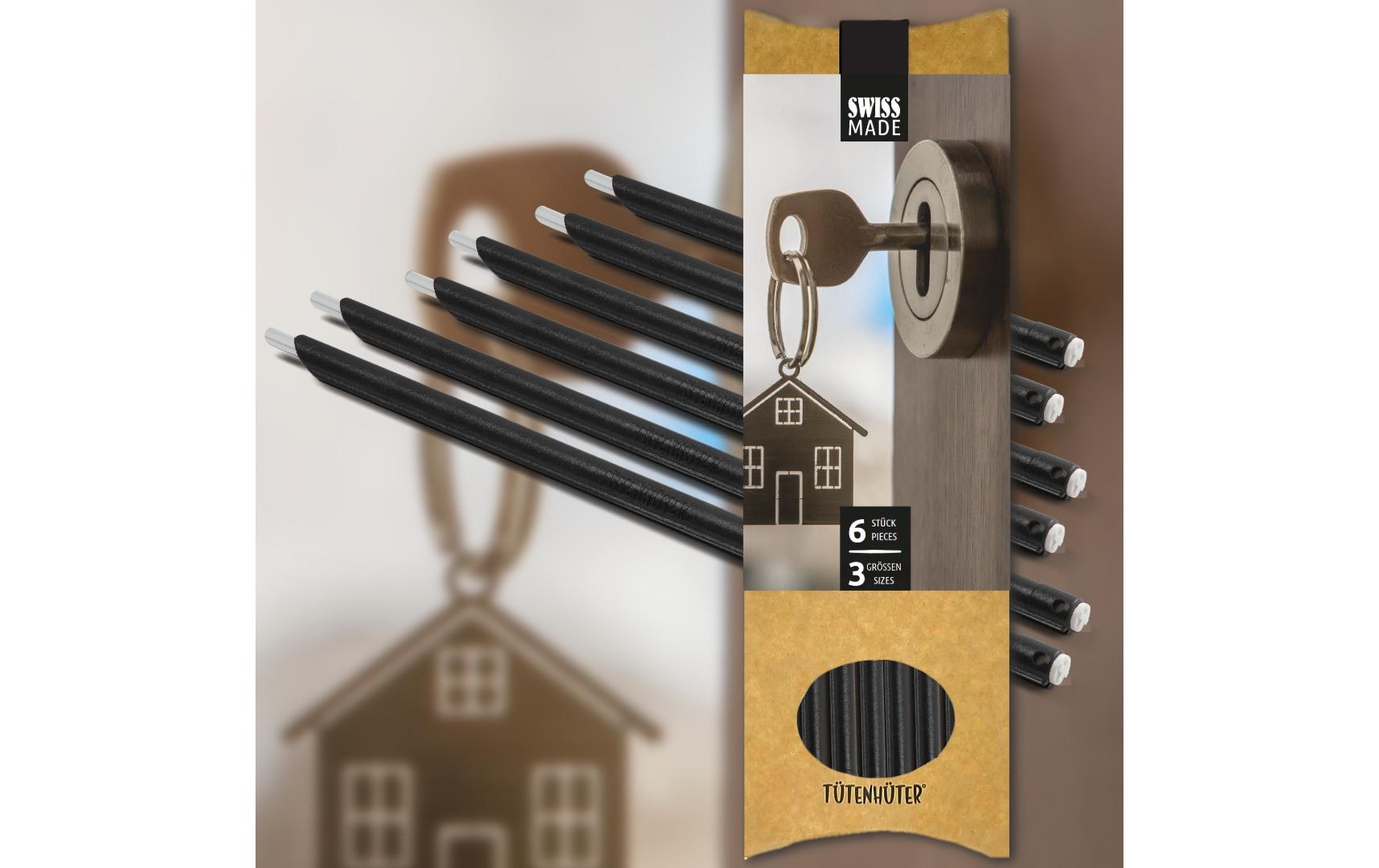 Böörds Utensilienhalter (wandmontiert), Kunststoff, schwarz, 6 Stk.
