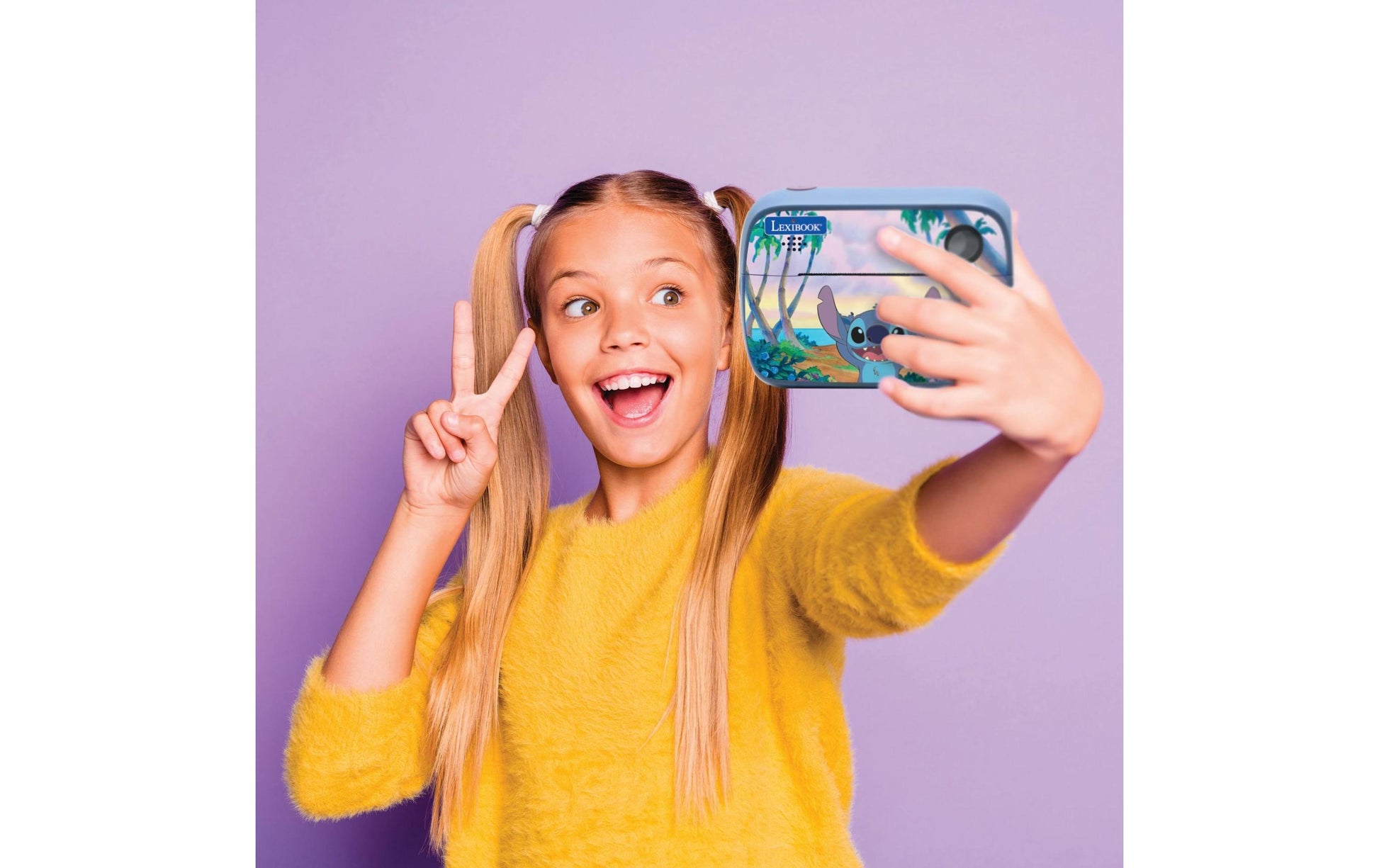 Lexibook DISNEY Stitch StarCAM Sofortdrucker – Kompaktkamera, 1,3 MP, SD/USB-C, blau