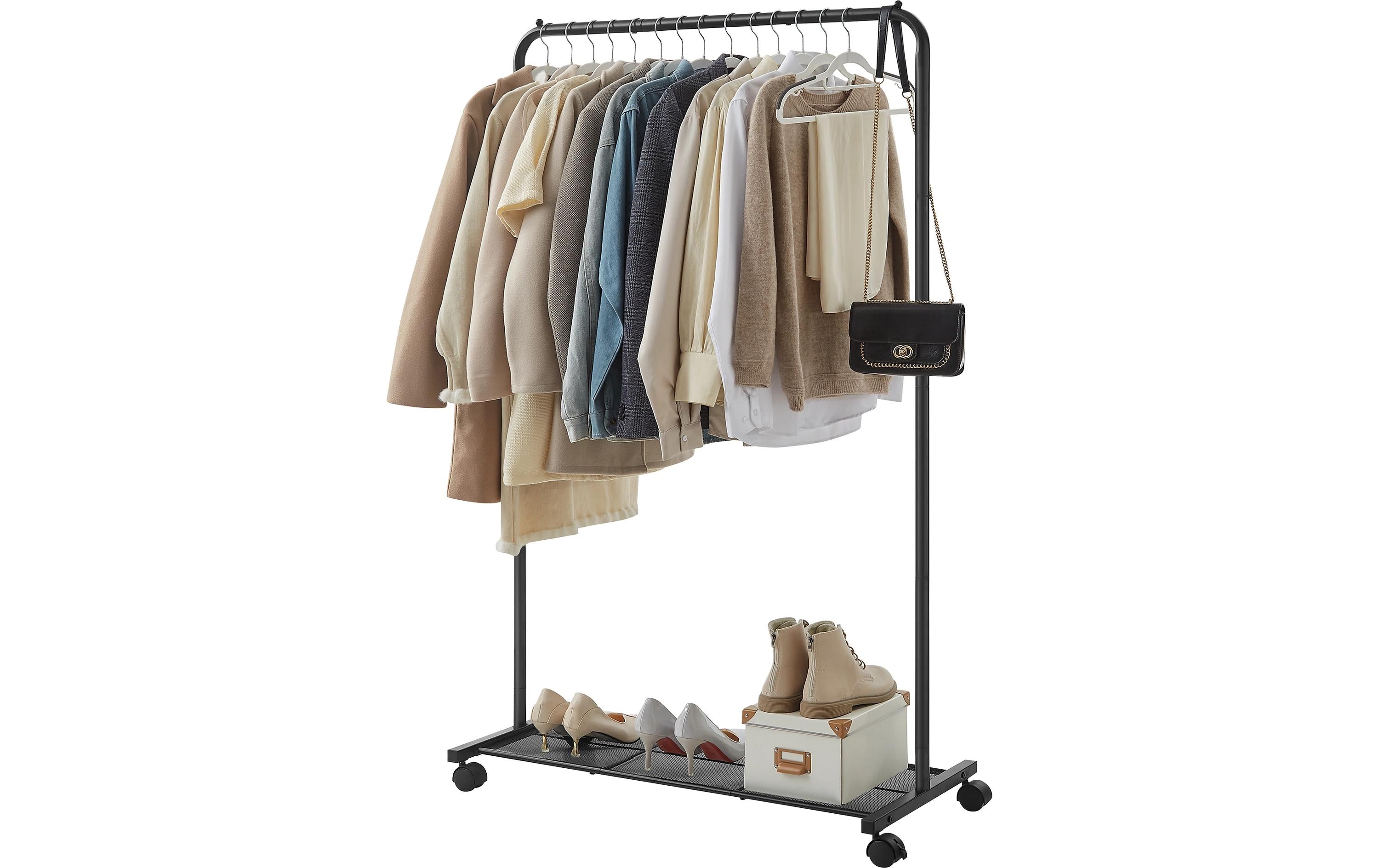 Songmics Garderobenständer – Stahl, Schwarz, 91 × 40 × 158 cm