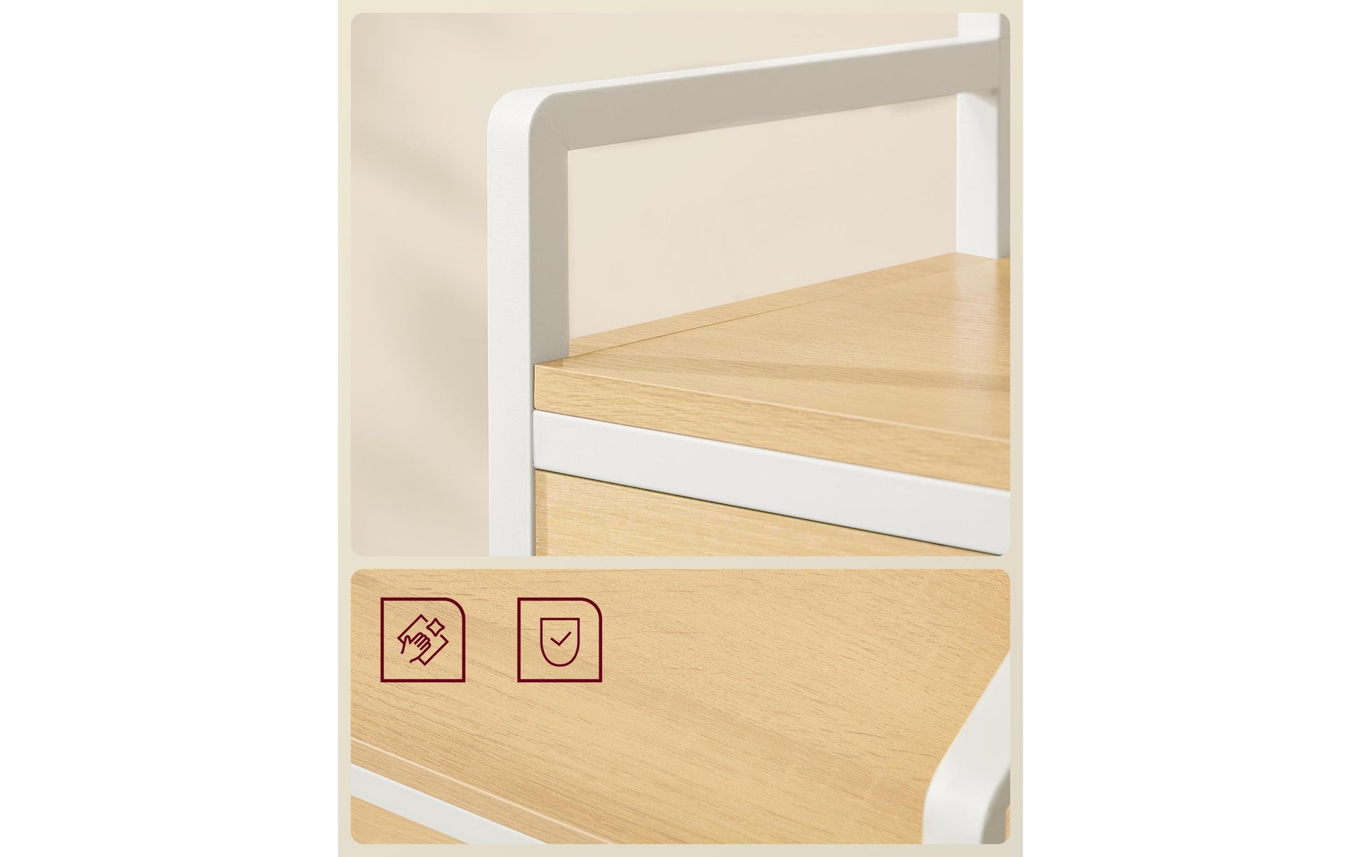 Vasagle Garderobe mit Schuhregal – Stahl/Spanplatte, Weiss/Gold, 80,4 × 30,0 × 181,6 cm