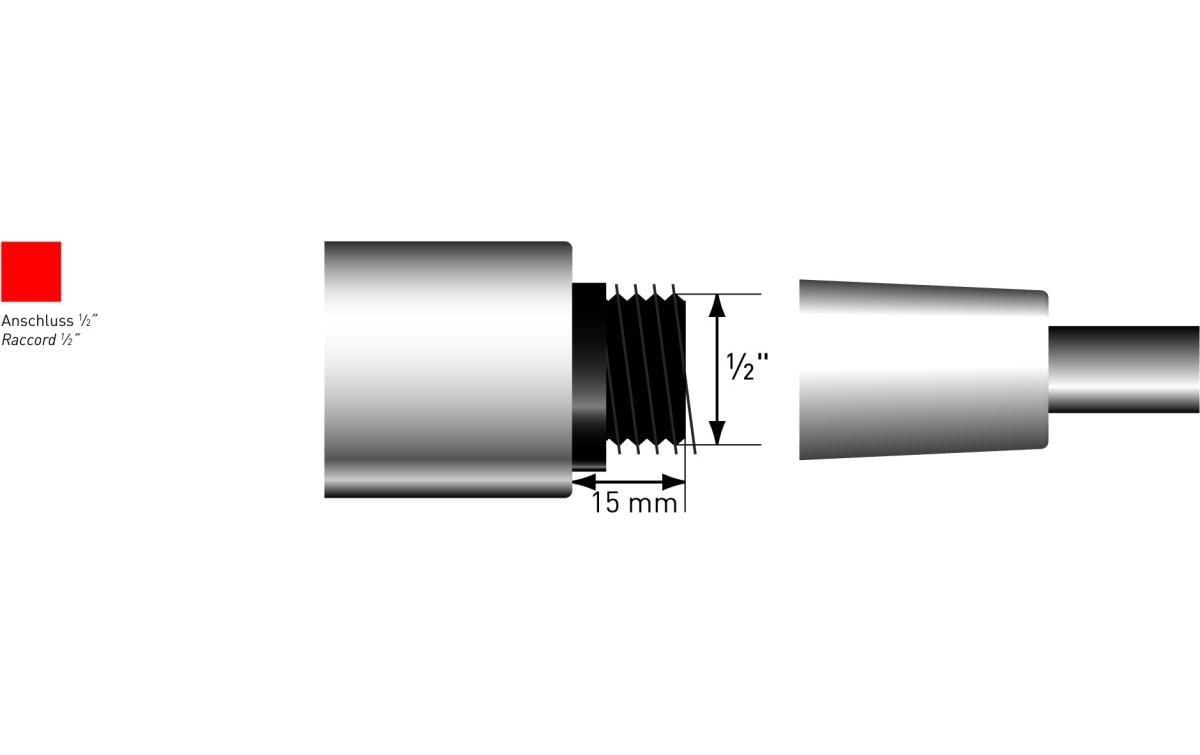 Laufen Auszugsschlauch – Länge 1,3 m, Anschluss 1/2, 3/8, Edelstahl/Messing, Verchromt, für Küche