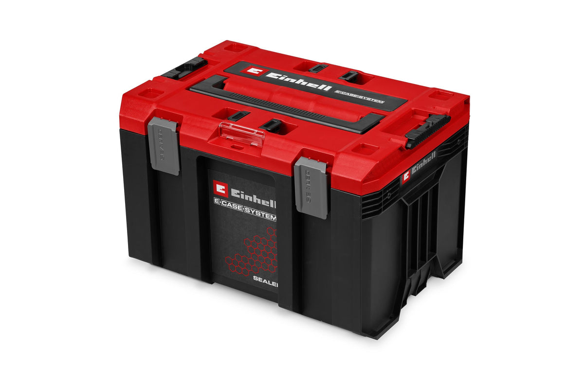 Einhell E-Case M SEALED Systemkoffer – leer, IP65, abschliessbar, B 330 × H 290 × T 444 mm, für E-Case-System