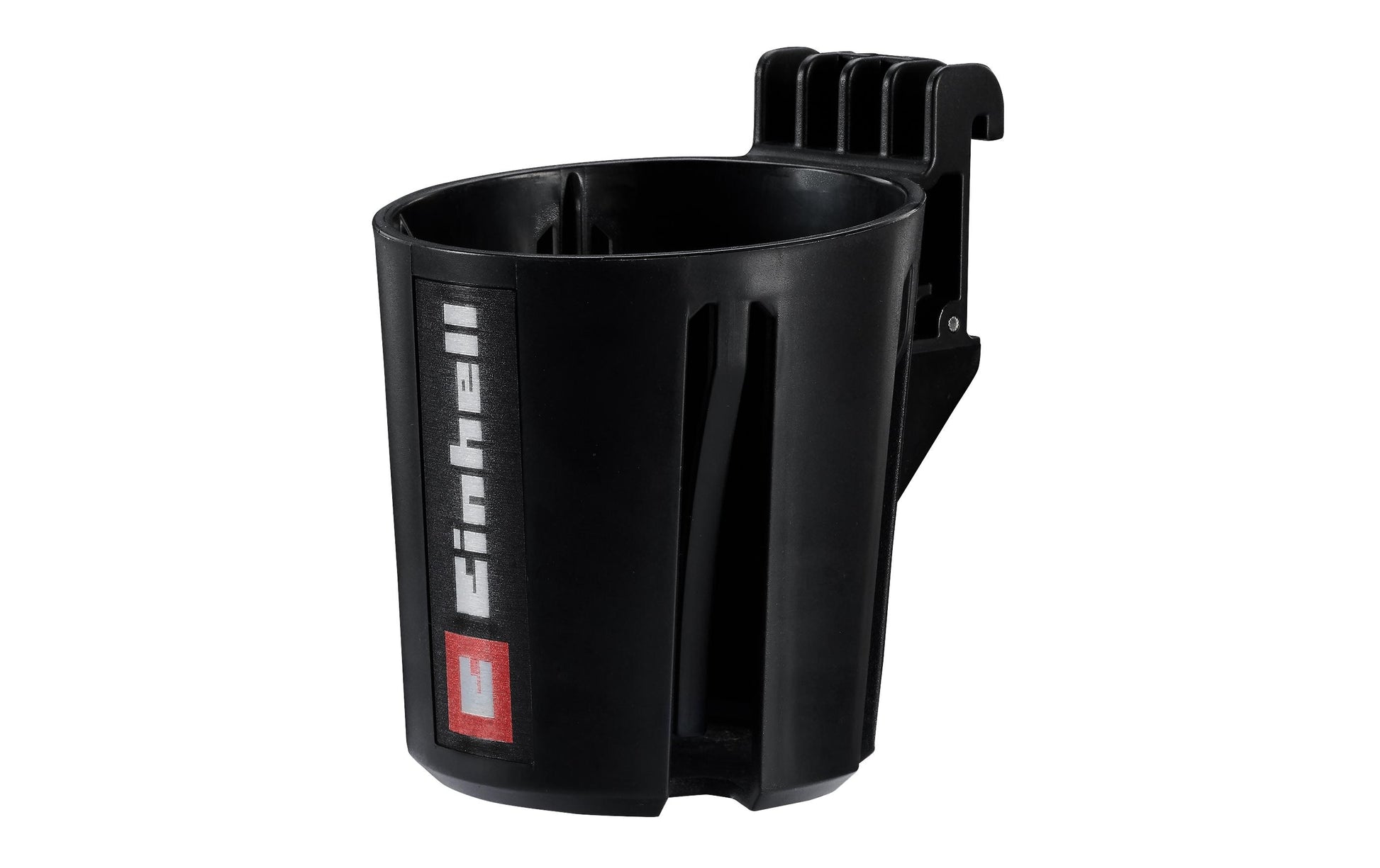 Einhell E-Case Flaschenhalter 0,5 l – mit Clipverschluss, Schwarz, B 105 × H 166 × T 130 mm, für Einhell E-Case