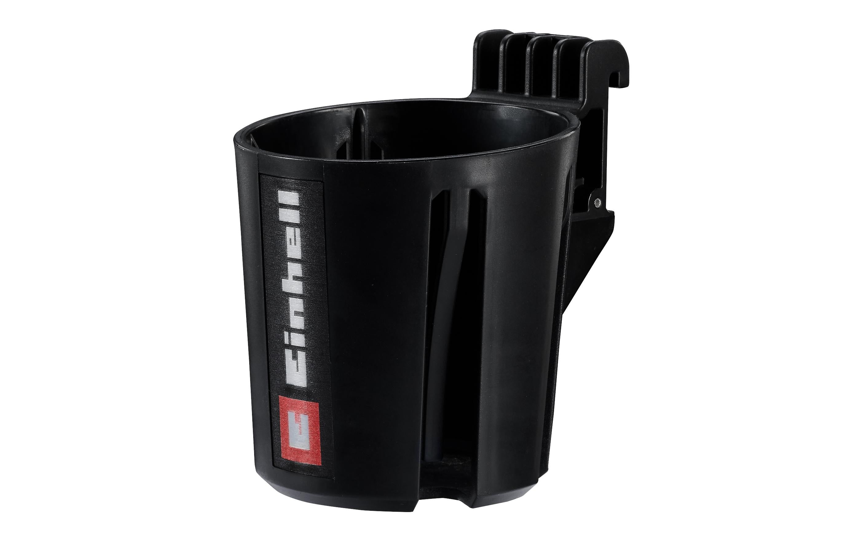 Einhell E-Case Flaschenhalter 0,5 l – mit Clipverschluss, Schwarz, B 105 × H 166 × T 130 mm, für Einhell E-Case