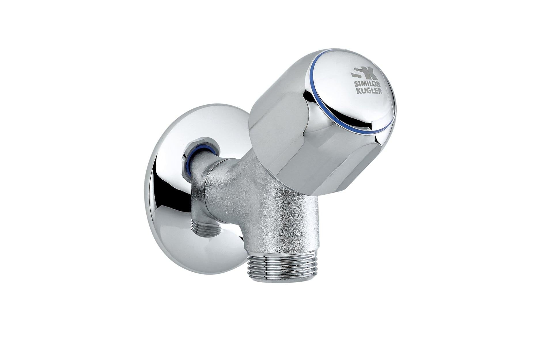 Laufen Waschmaschinenventil – Anschluss 1/2", 130 × 145 × 46 mm, Messing/Kunststoff, Chrom, für Waschmaschine