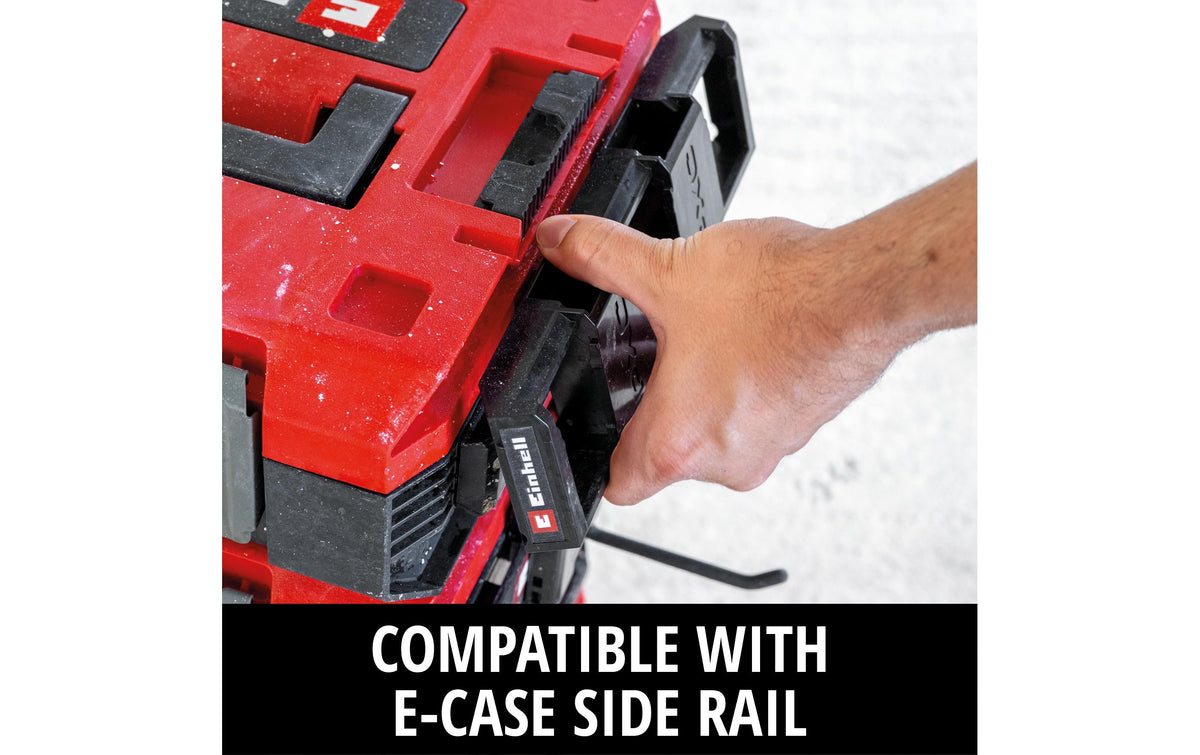 Einhell E-Case Akkuhalterung – leer, 3 Fächer, B 43 × H 300 × T 86 mm, für Einhell E-Case, Power X-Change