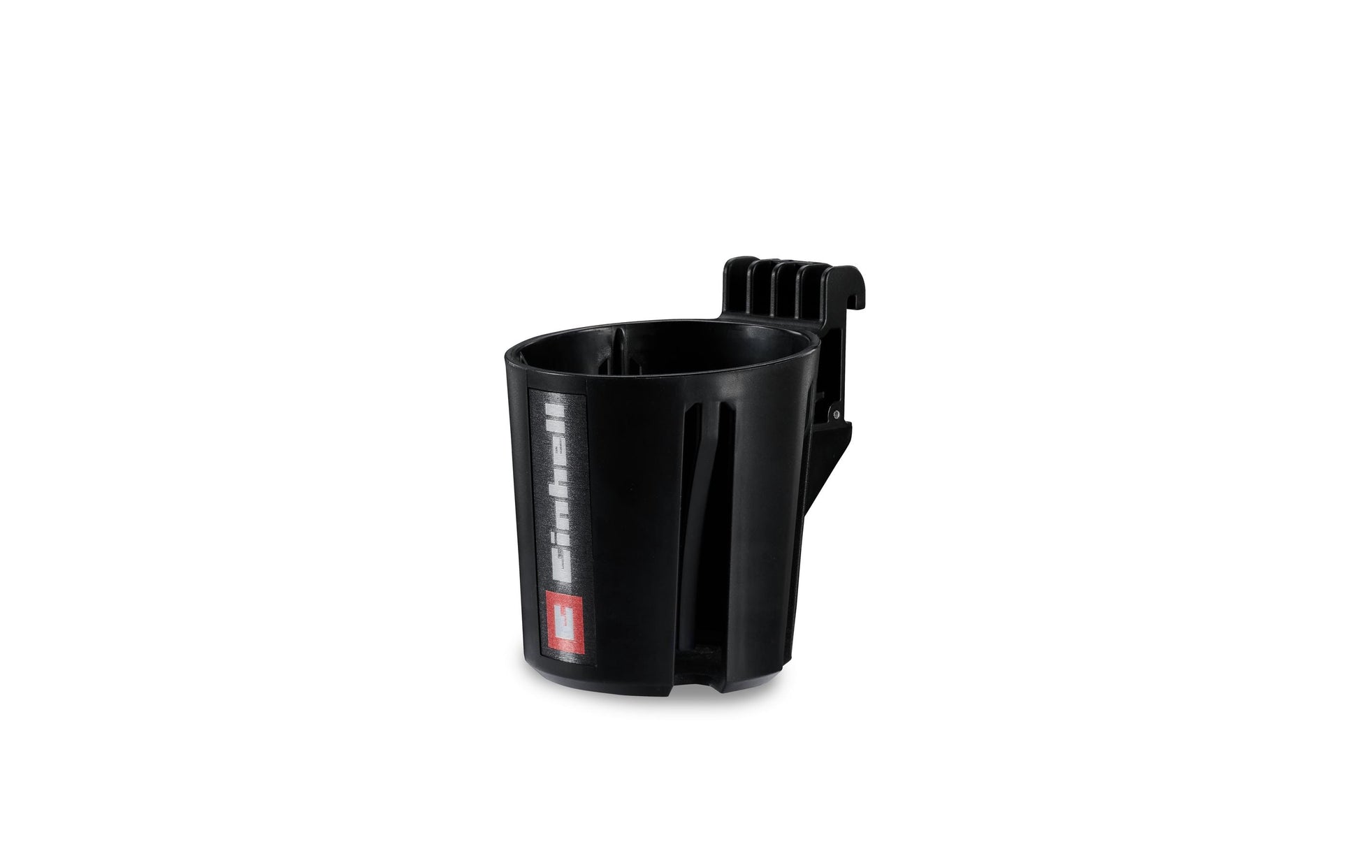 Einhell E-Case Flaschenhalter 0,5 l – mit Clipverschluss, Schwarz, B 105 × H 166 × T 130 mm, für Einhell E-Case