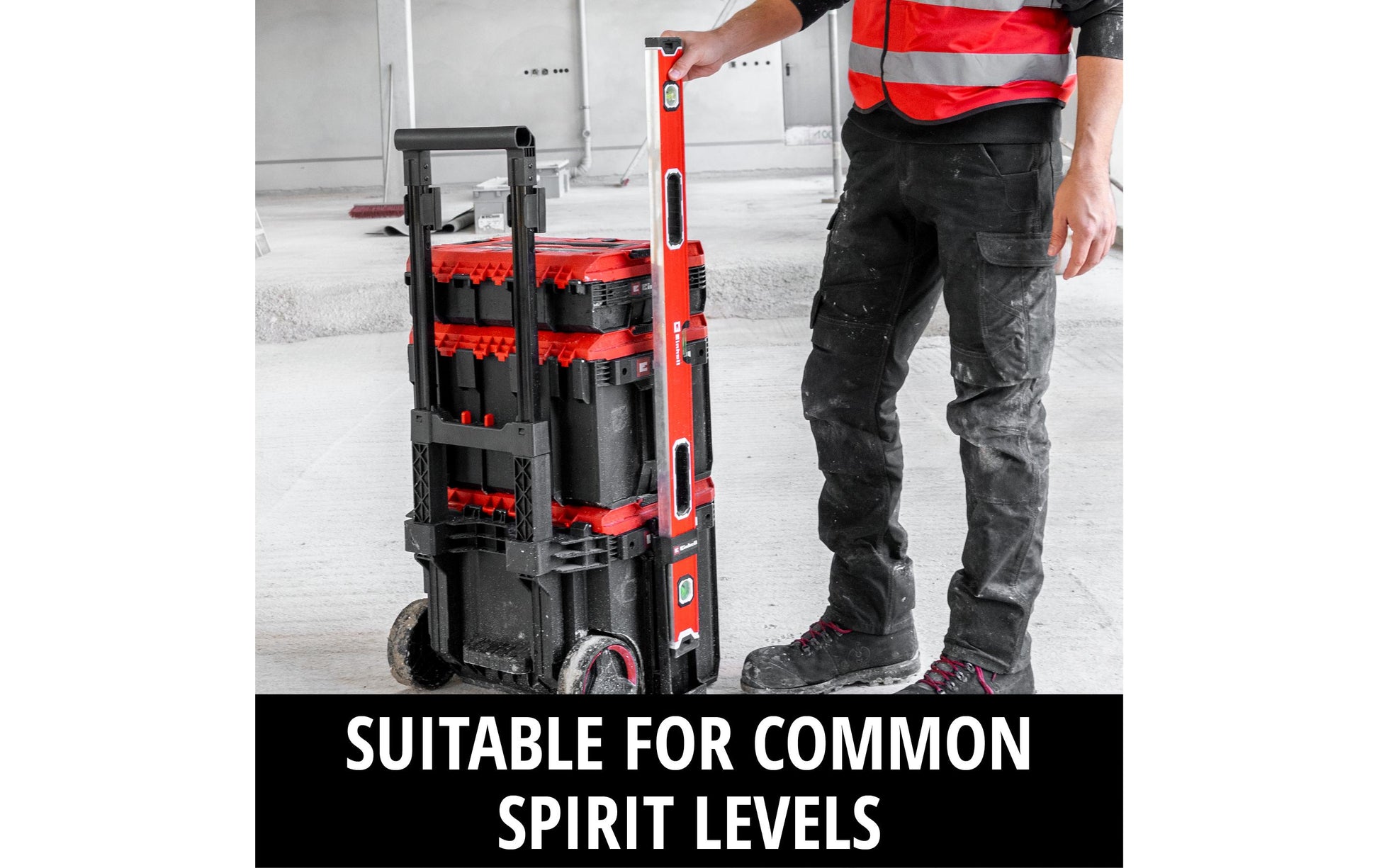 Einhell Halterung – leer, Klickverschluss, schwarz, B 88 × H 351 × T 78 mm, für Einhell E-Case System