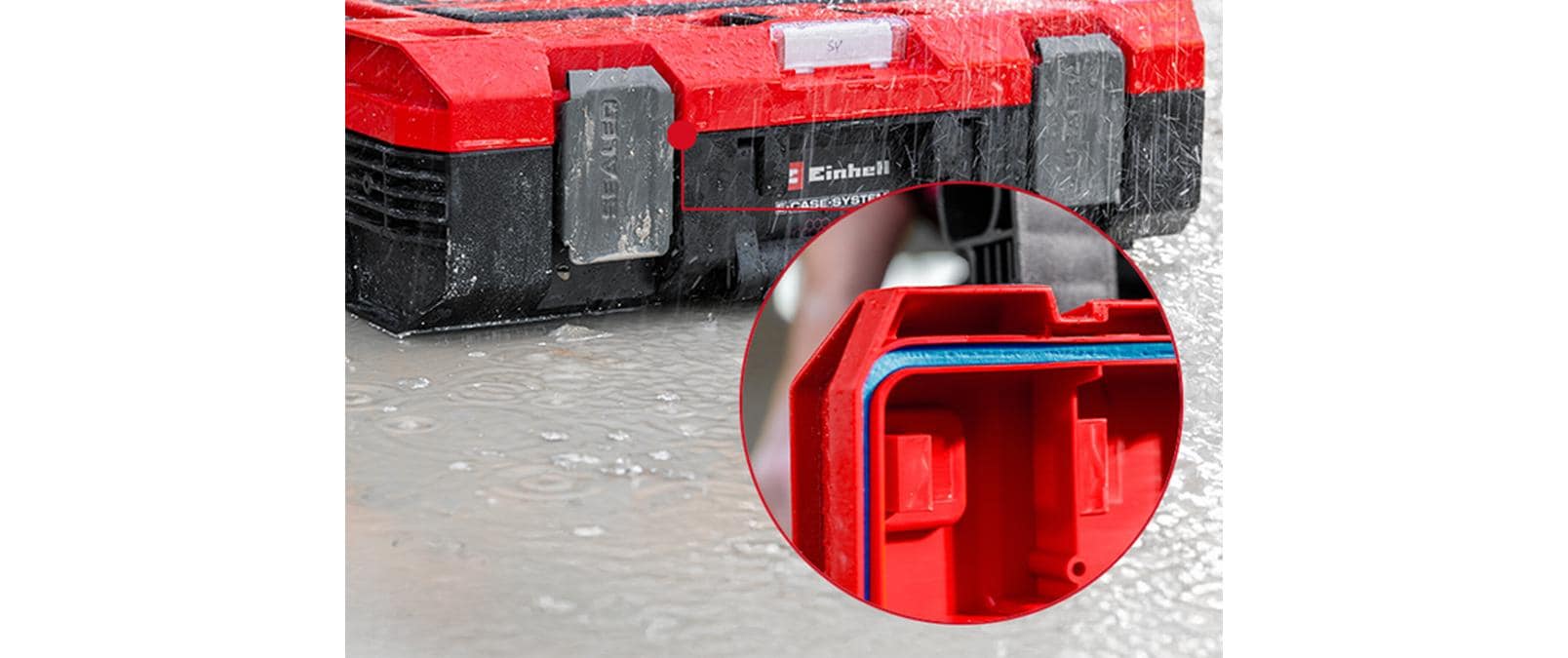 Einhell E-Case S-F Systemkoffer – leer, abschliessbar, B 330 × H 130 × T 444 mm, für Einhell E-Case-System