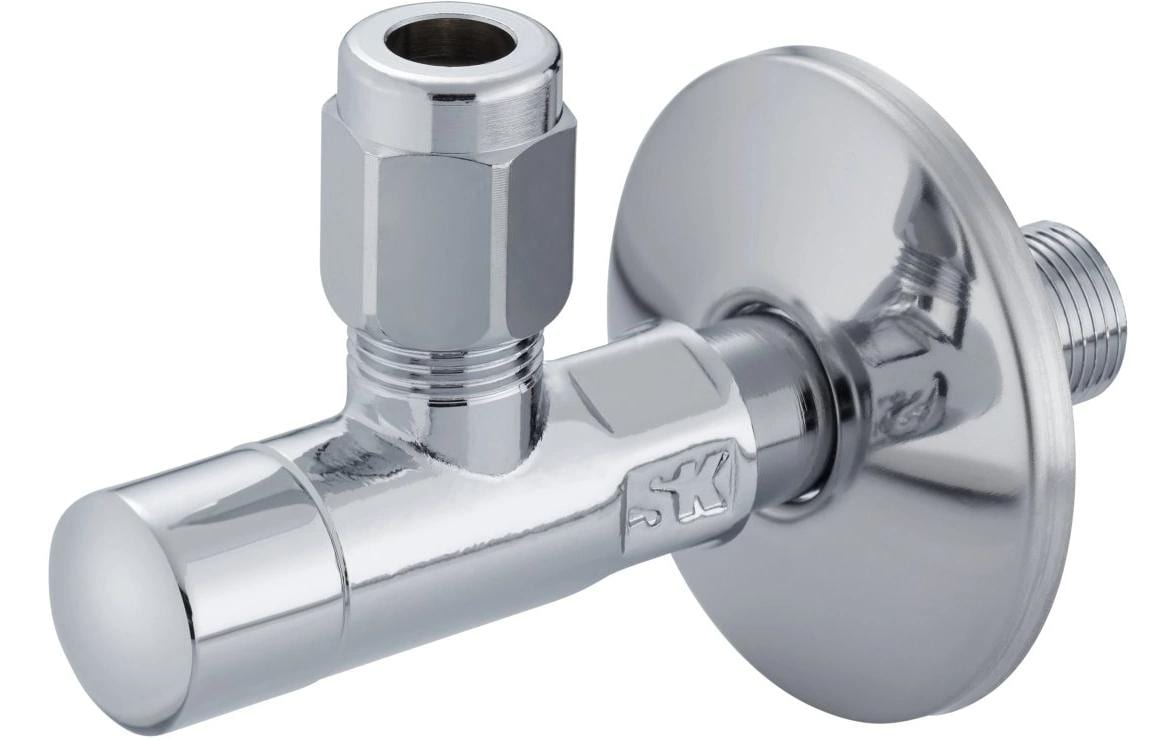 Laufen Kurzes Eck-Regulierventil – 3/8" × 3/8", Messing, verchromt, für Küche, Lavabo