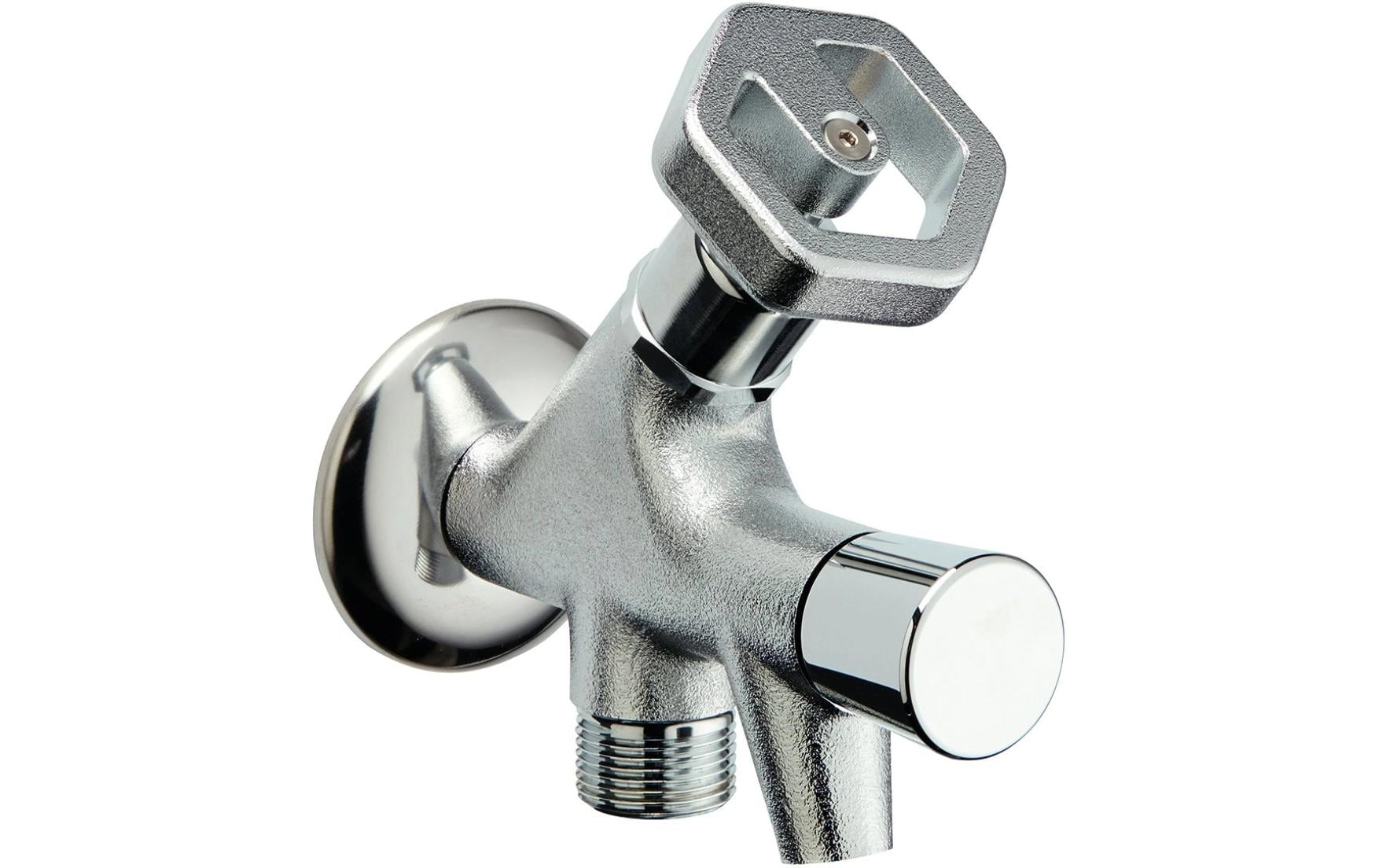 Laufen SIMOSIX Auslaufventil – 1/2" Anschluss, Breite 195 mm, verchromtes Messing, für Garage und Garten