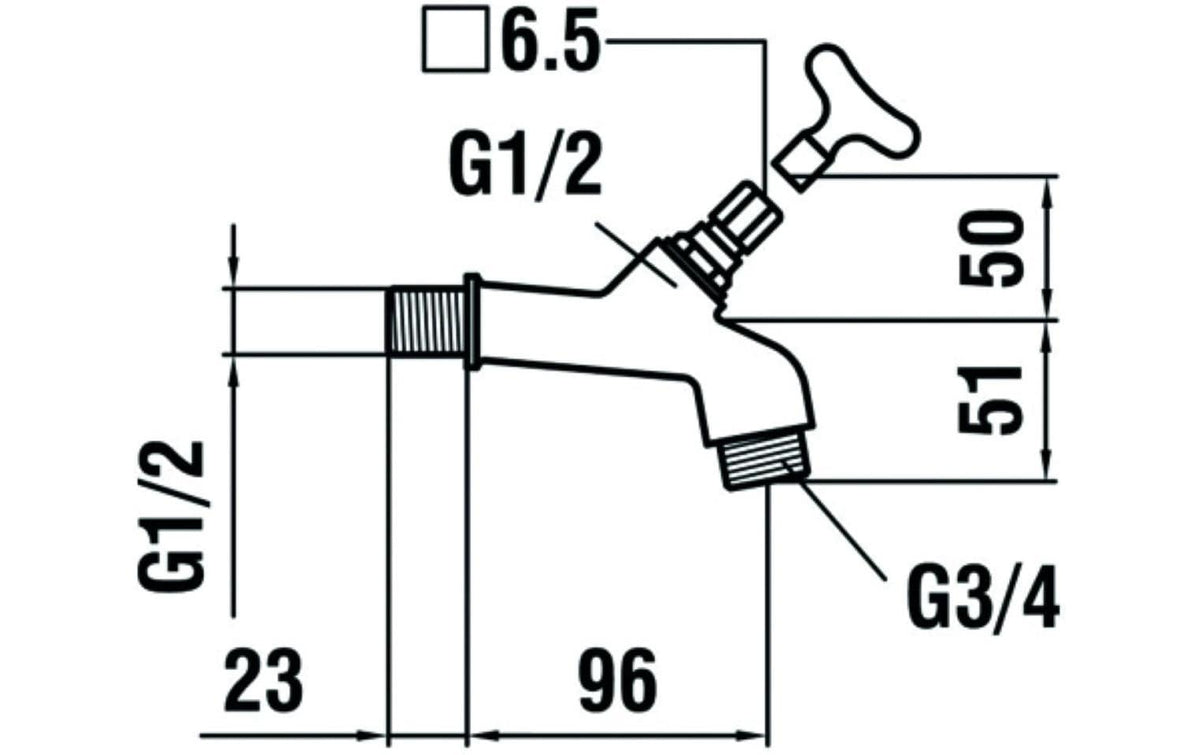 Laufen SIGA Auslaufventil – 1/2" Anschluss, Messing, Verchromt
