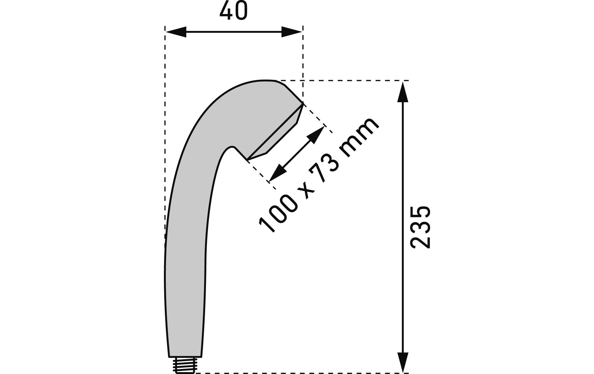 Laufen Duschbrause MyCity100 – 35 cm, Silikon/Chrom Glanz, Wassersparend (≈5 l/min), Hellgrau