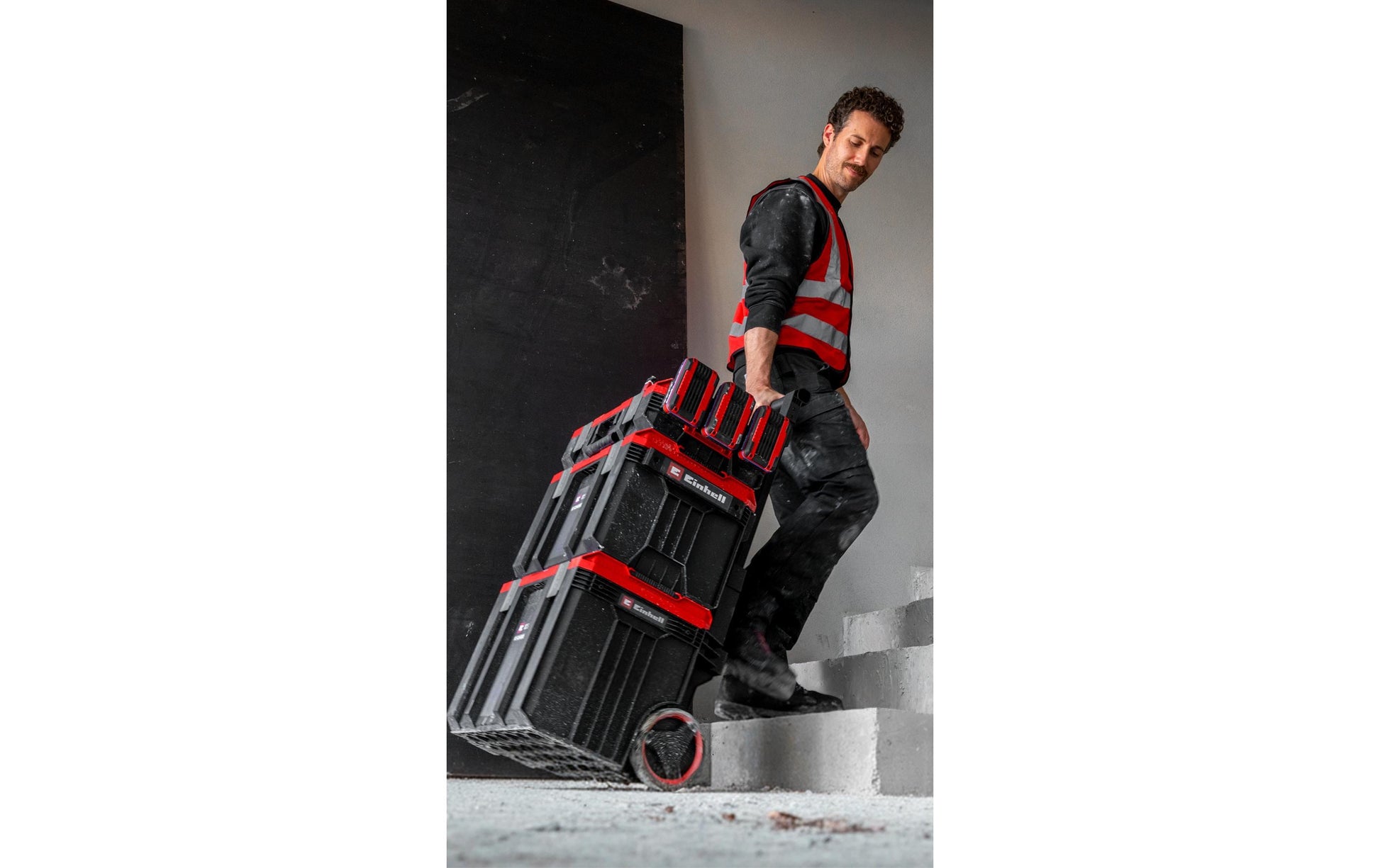 Einhell E-Case Rolling Workshop SEALED Systemkoffer – 3-teilig, mit 2 Rollen, für Einhell E-Case System