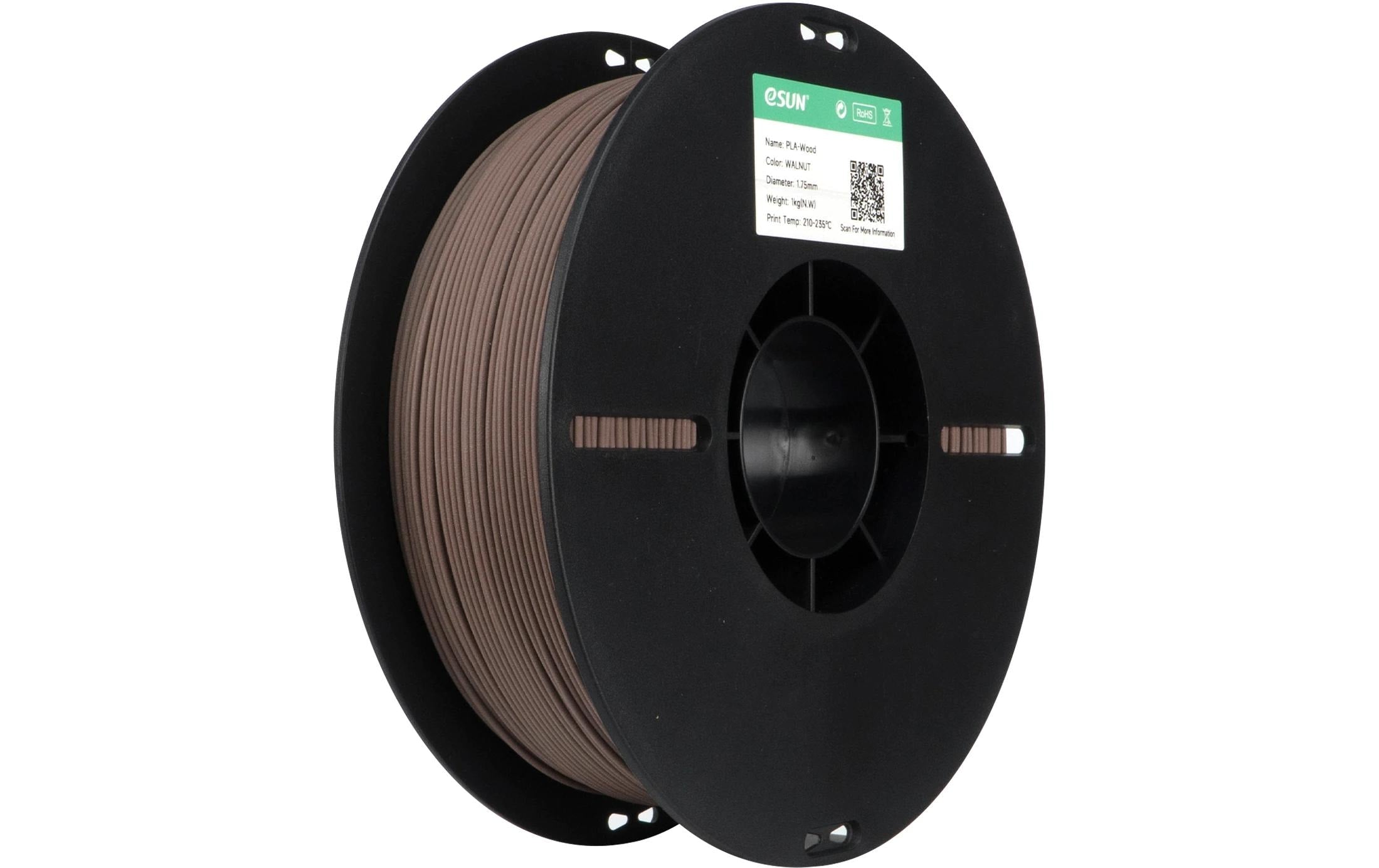 Esun 3D-Drucker-Filament Holz PLA 1,75 mm Walnuss, 1 kg
