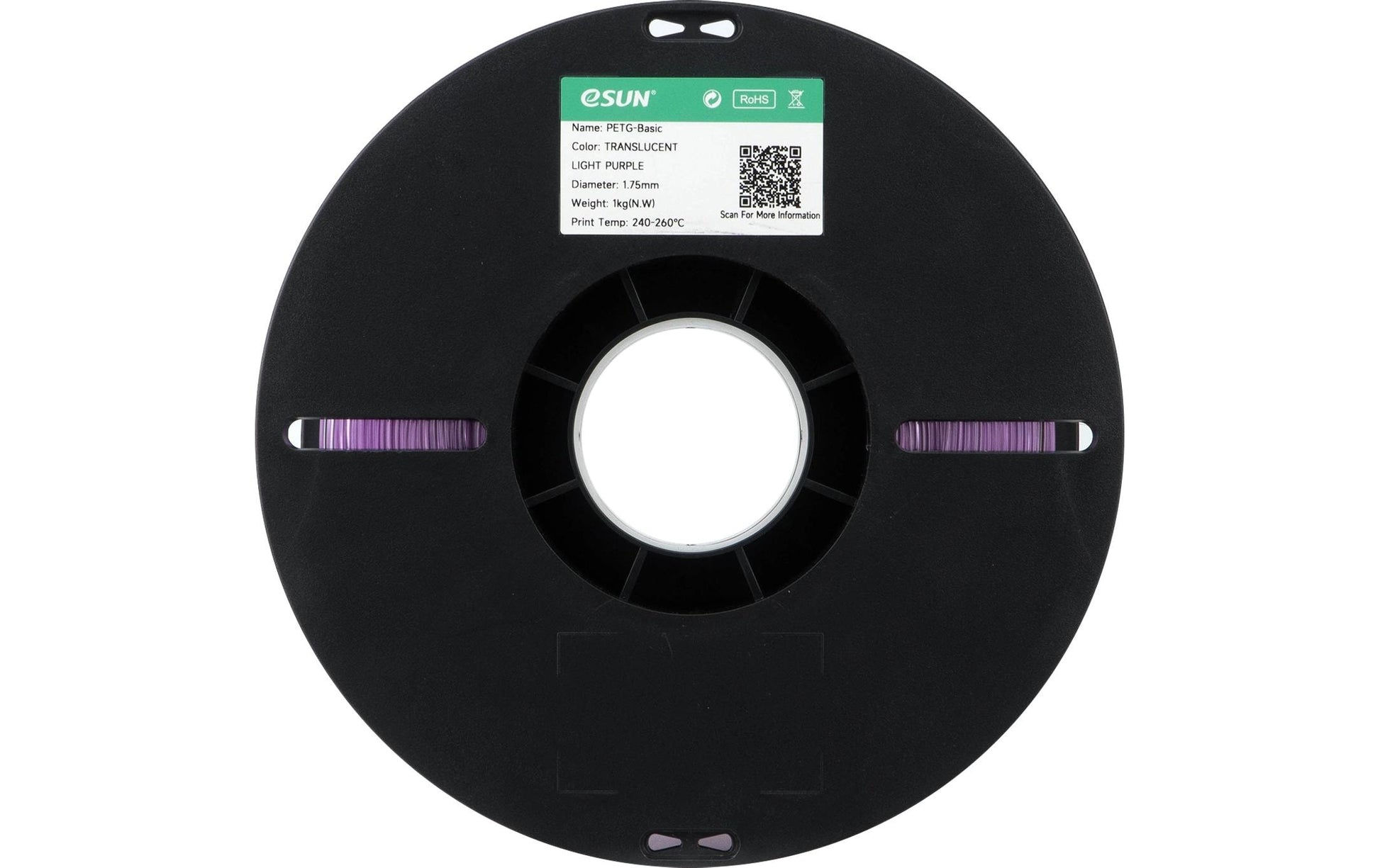 Esun 3D-Drucker-Filament PETG 1,75 mm Hellviolett, Transparent, 1 kg
